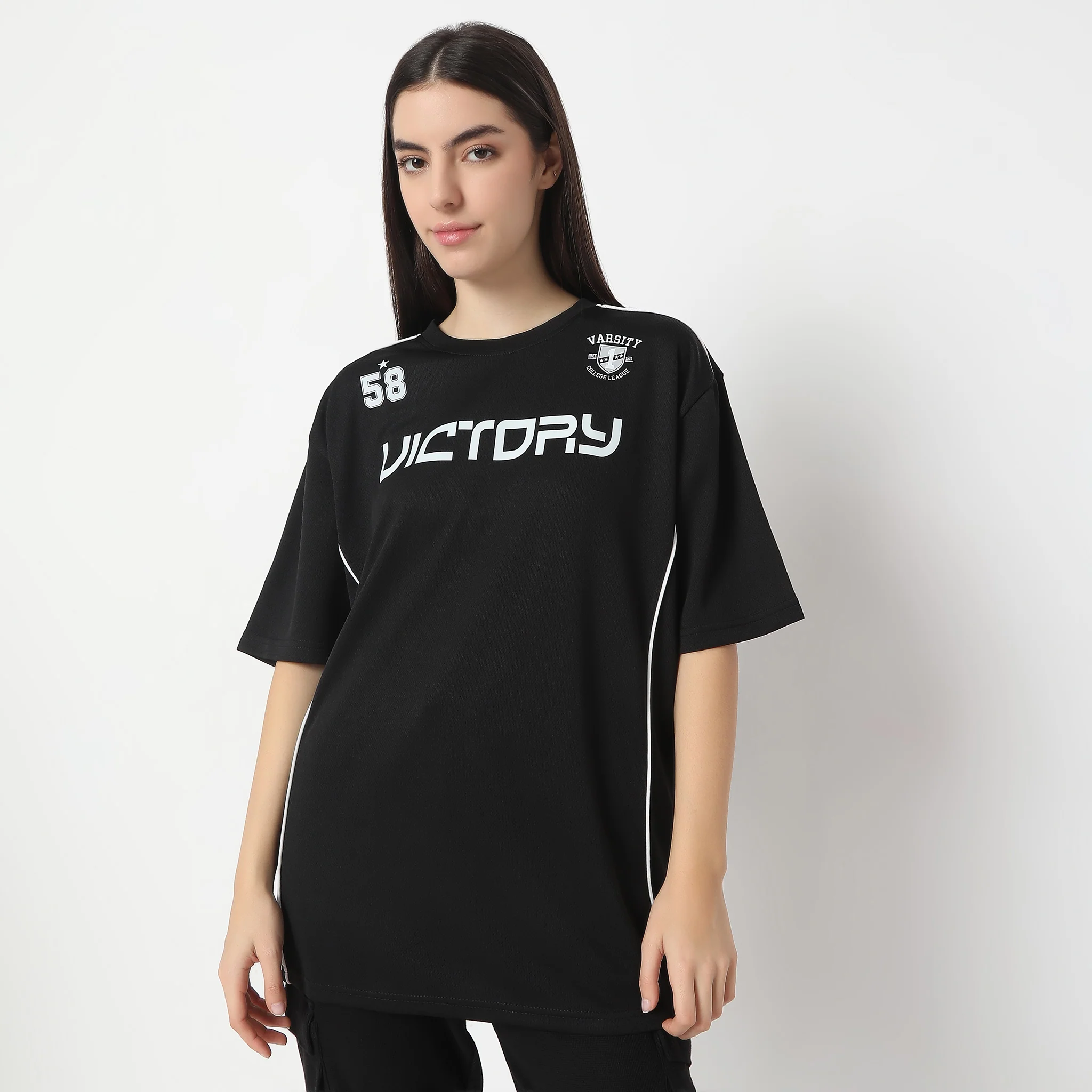 Printed Short Sleeve Sports Tee With Front Print T-Shirt - Image 2