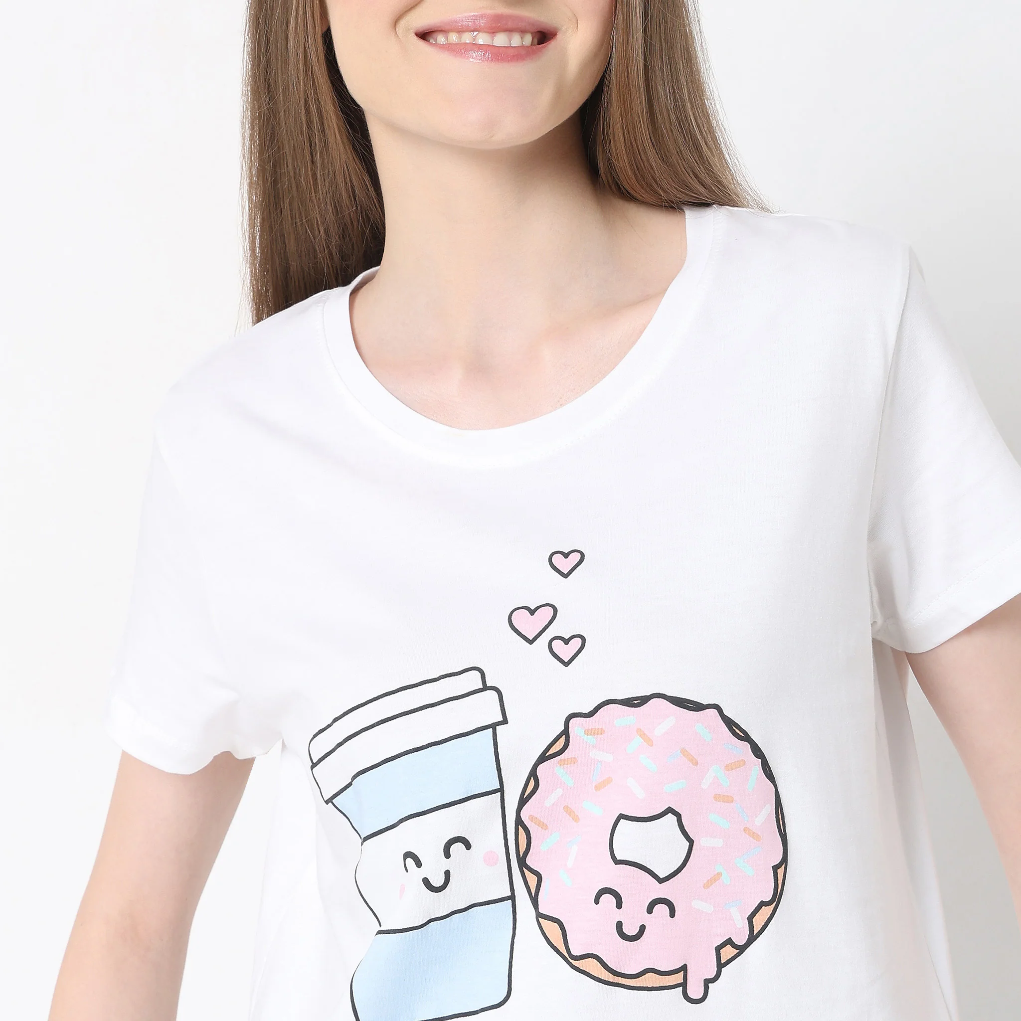 Knitted Printed T-Shirt With Pyjama Set - Image 4