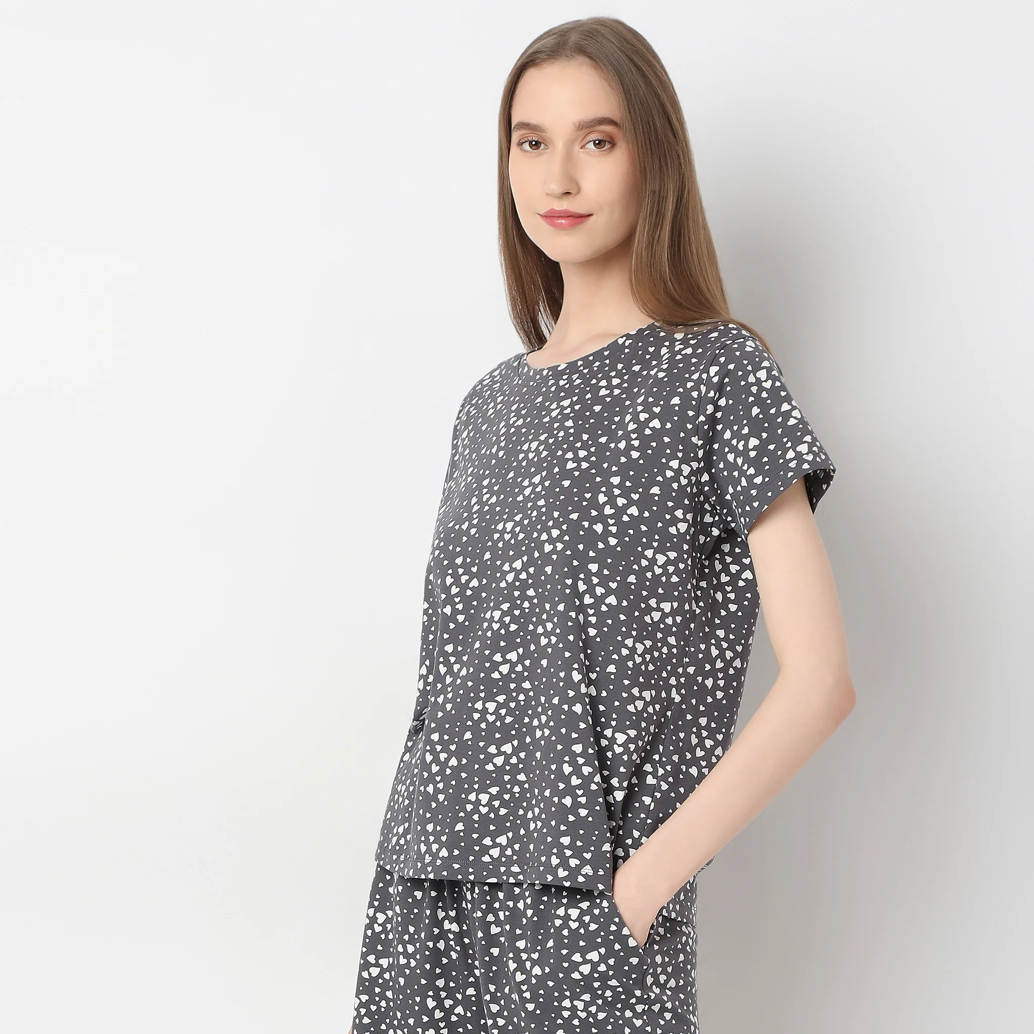 Knitted Printed Lounge T-Shirt - Image 5