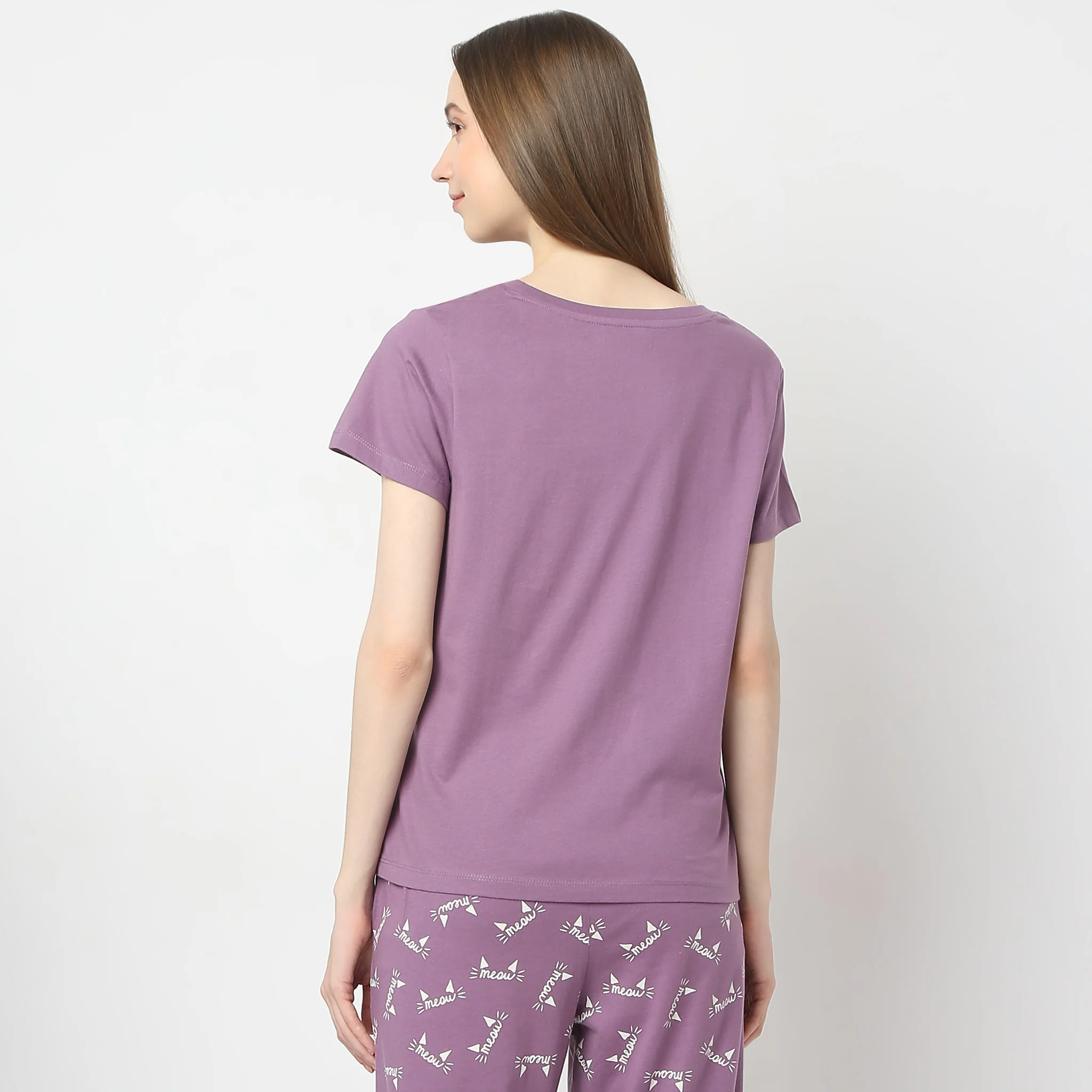 Printed Straight Short Sleeve Lounge T-Shirt - Image 3