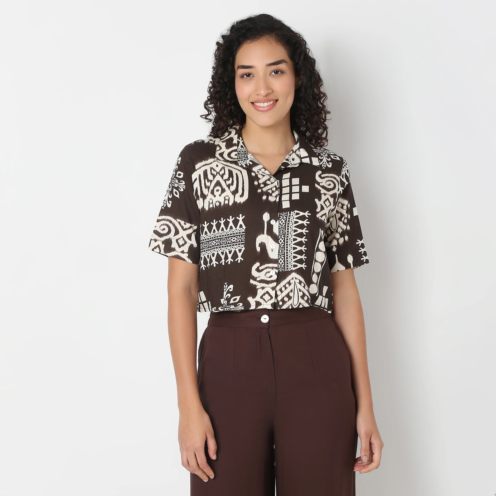 Camp Collar Crop Shirt - Image 7
