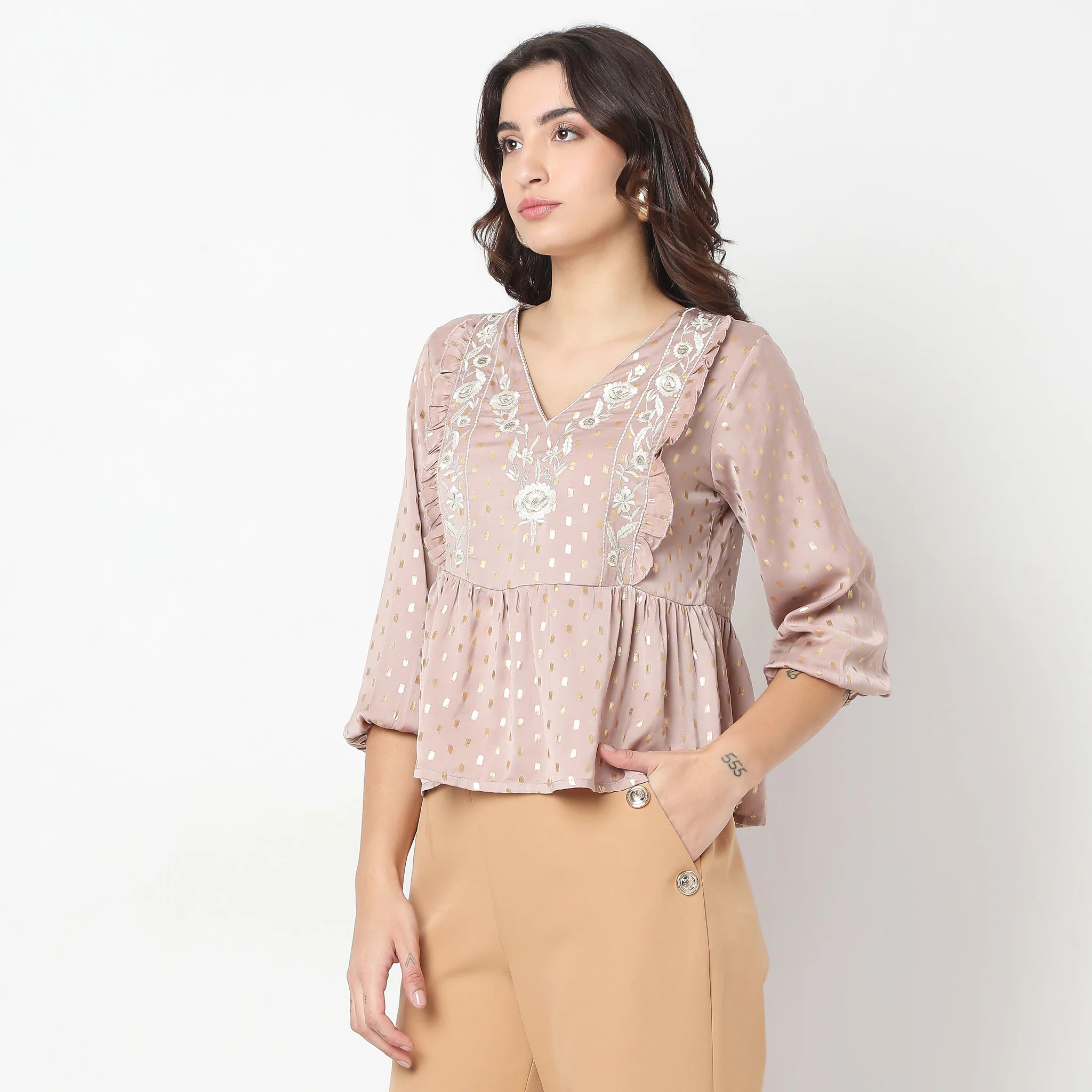 Regular Fit Printed Top - Image 5