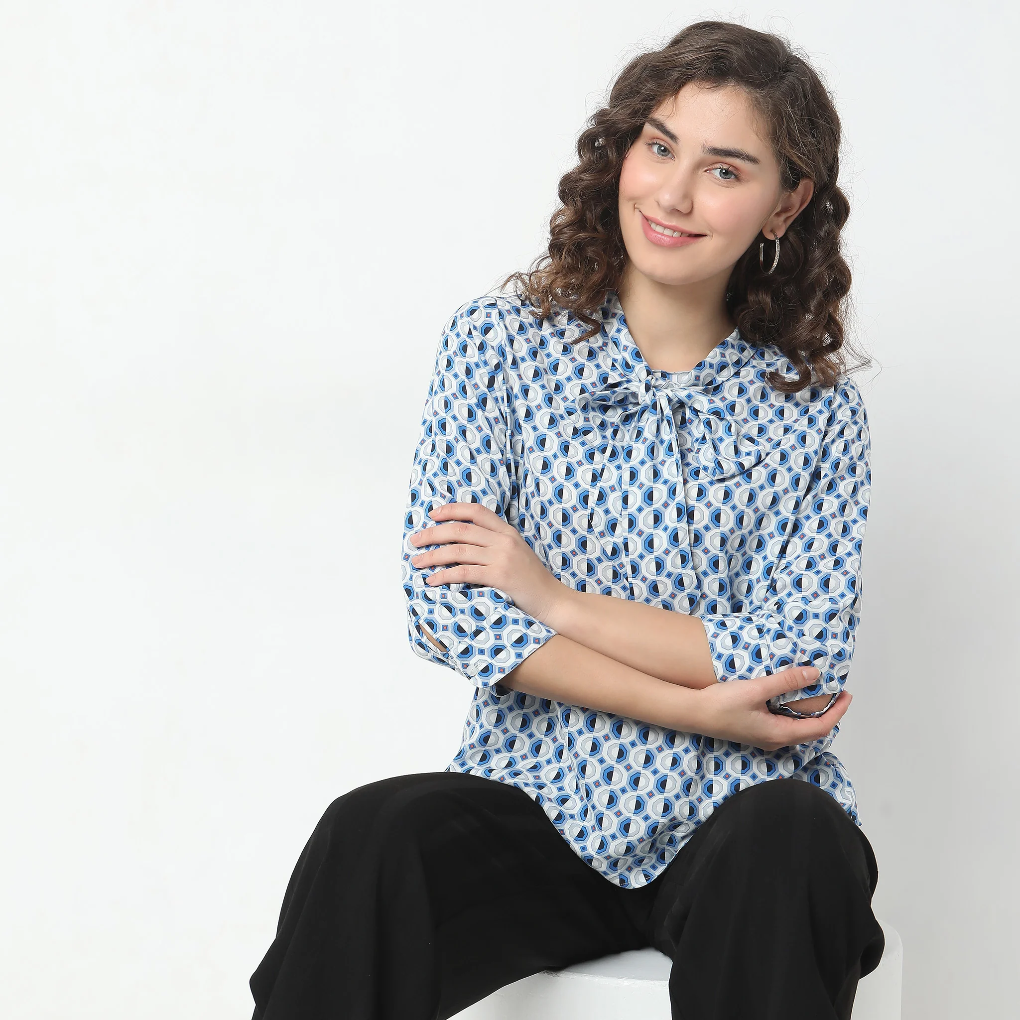 Regular Fit Printed Top - Image 2
