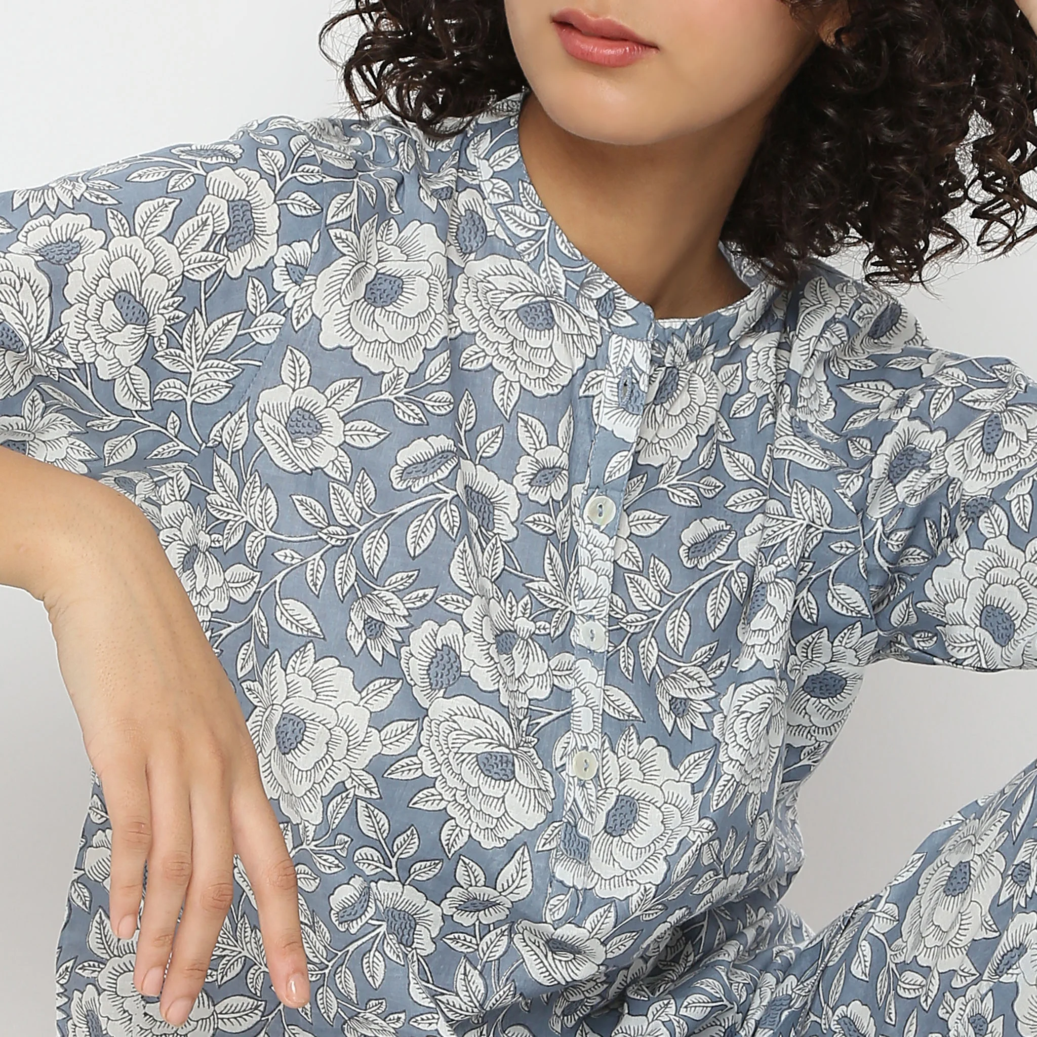 Woven Printed Top With Pyjama Set - Image 4