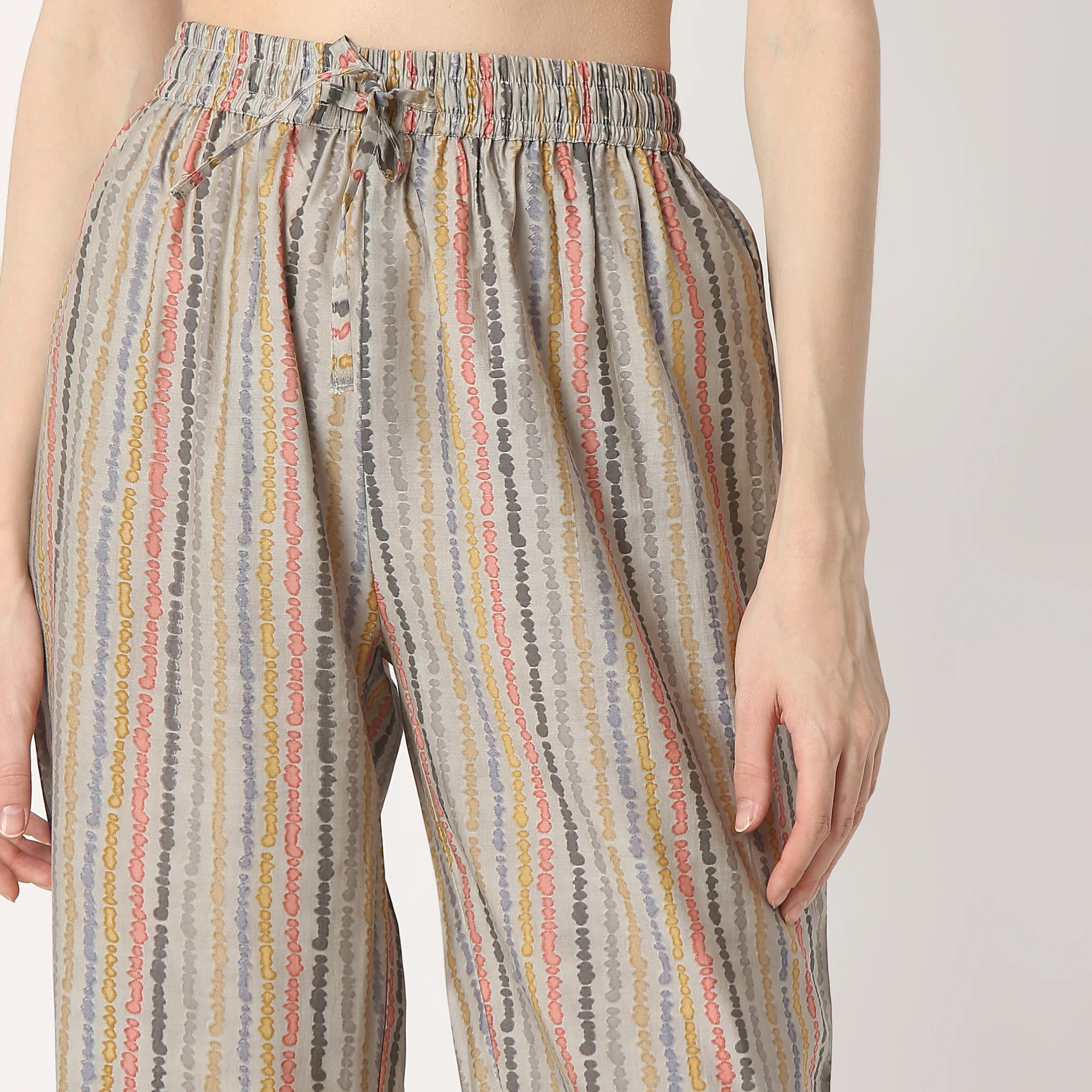 Printed V-Neck Straight Kurta With Pant Set - Image 7