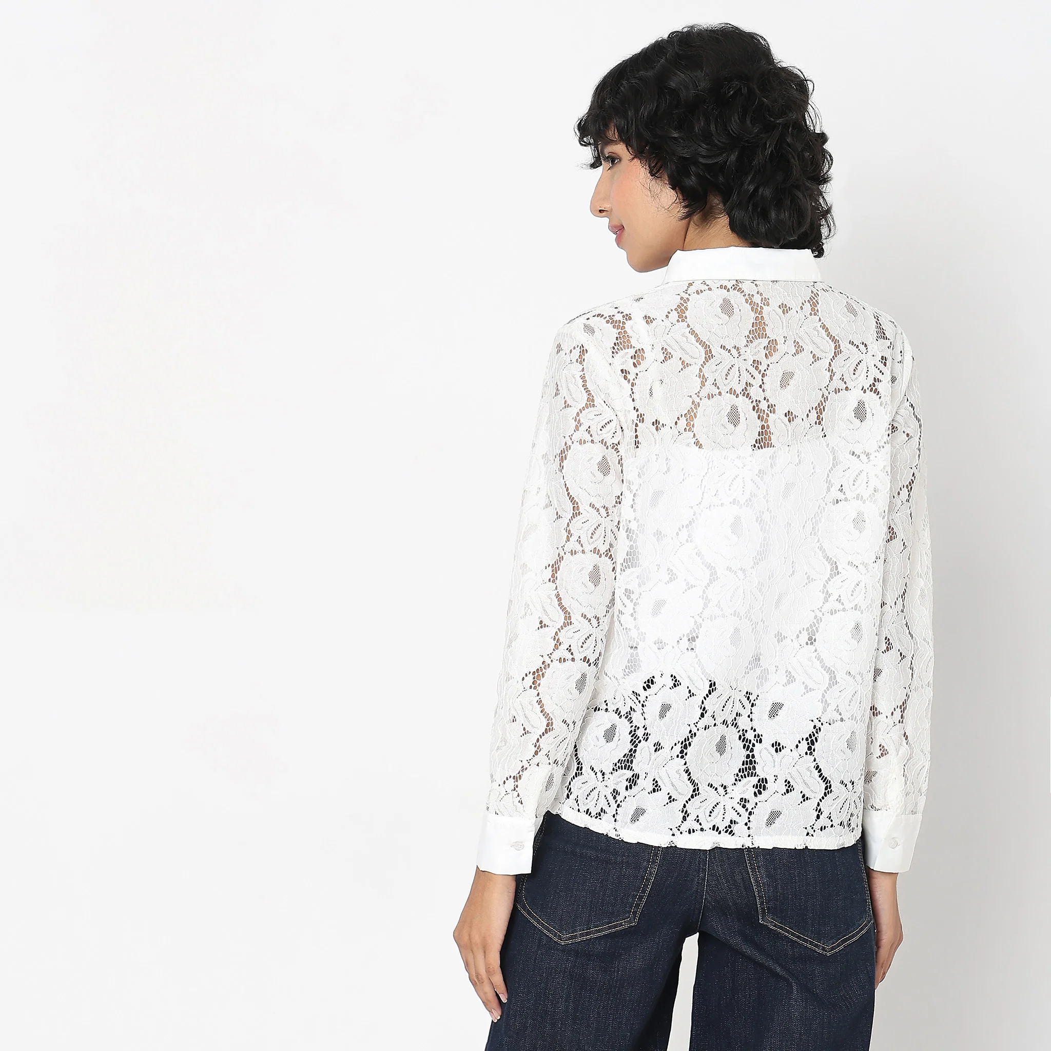Regular Fit Schiffli Shirt - Image 3