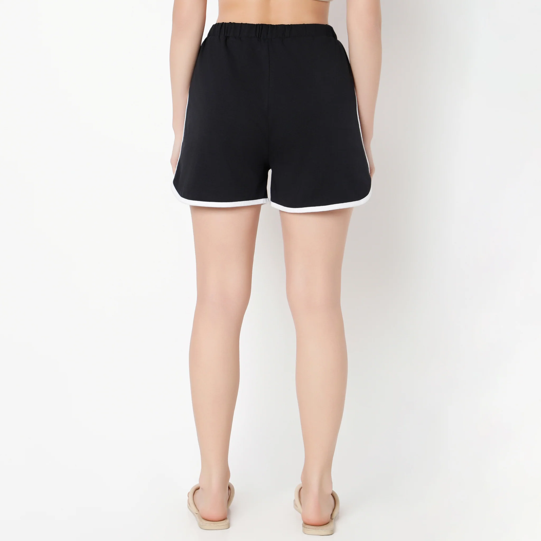 Above Knee Solid Lounge Shorts - Image 3