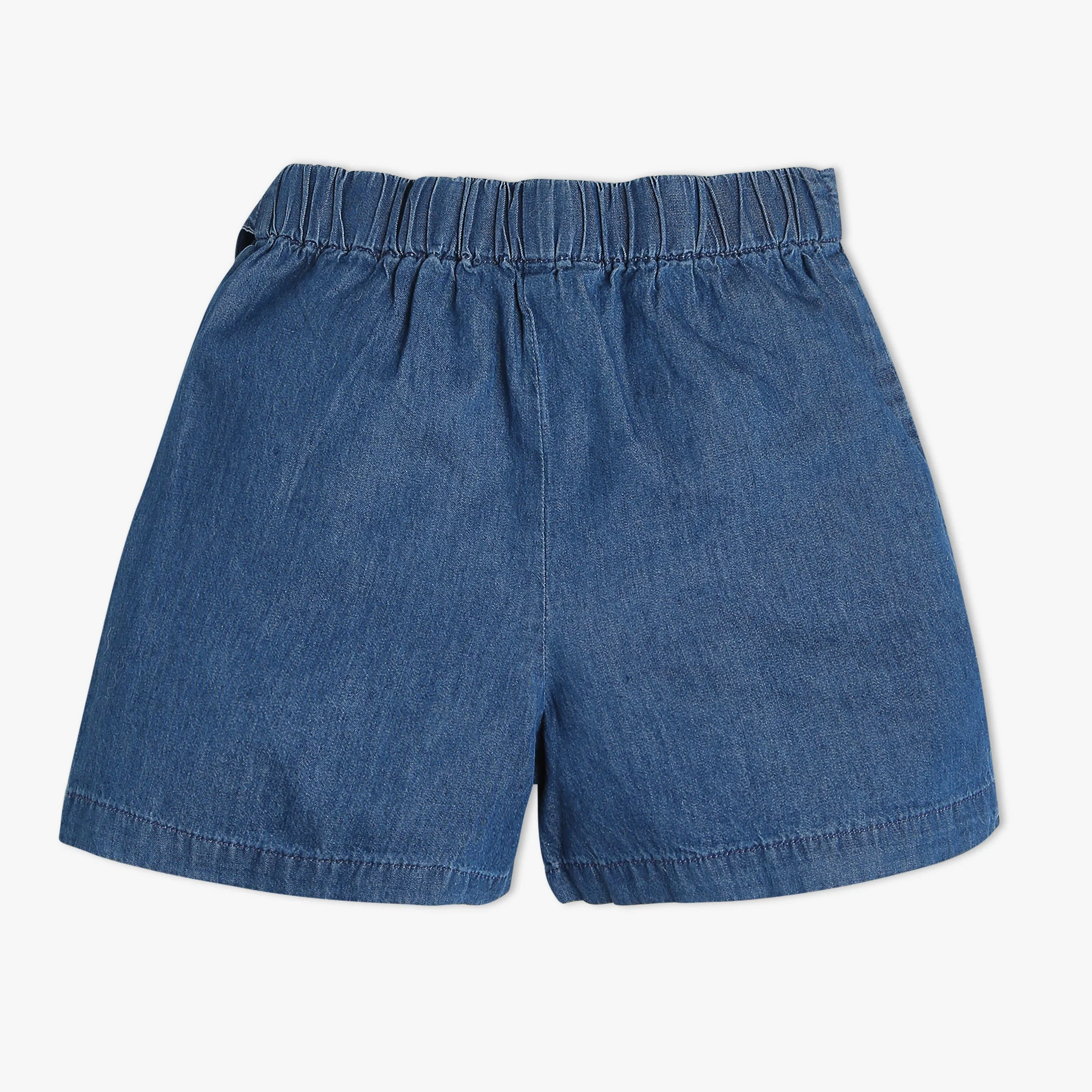 Girls Above Knee Solid Denim Skort - Image 2