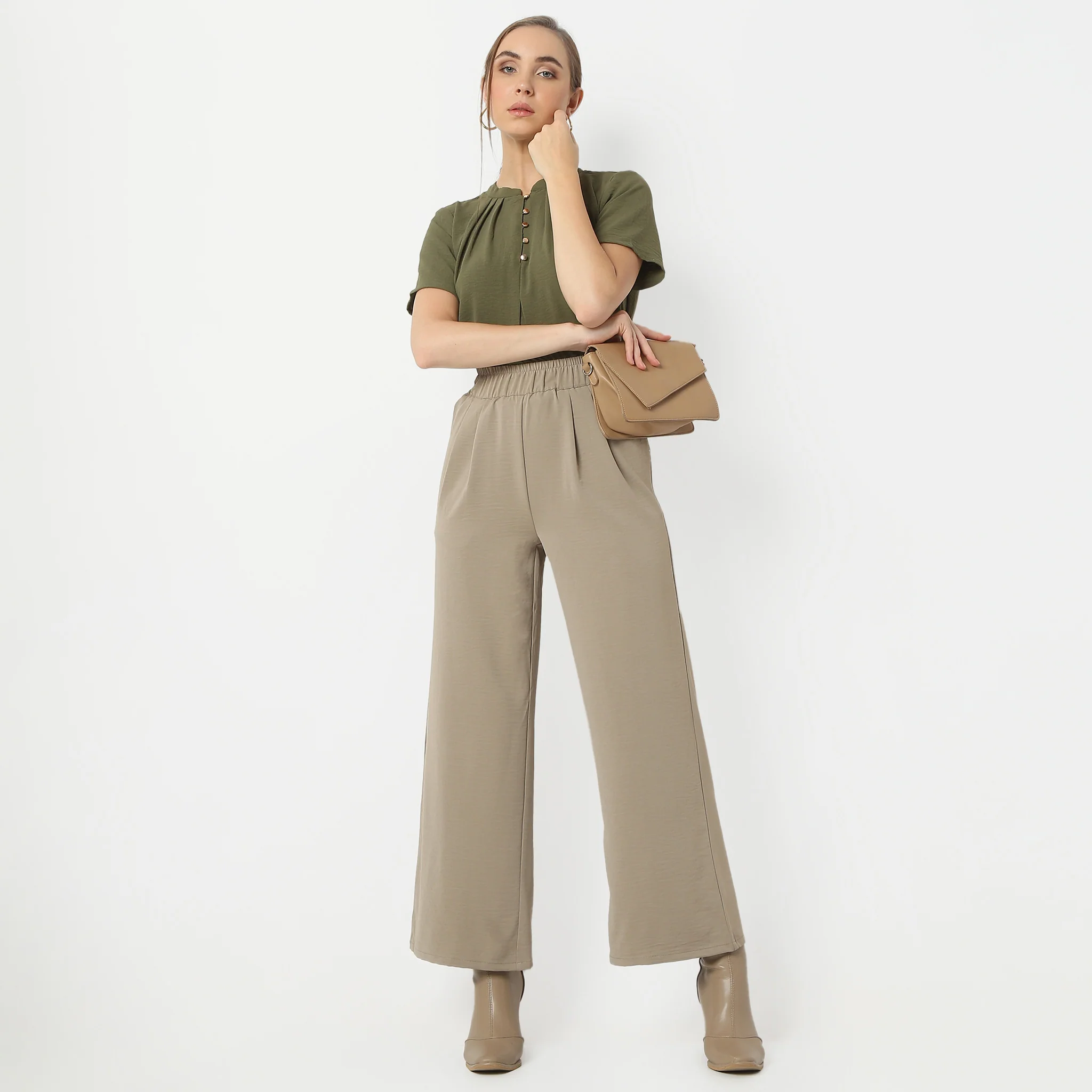Ankle Length Mid Rise Palazzos