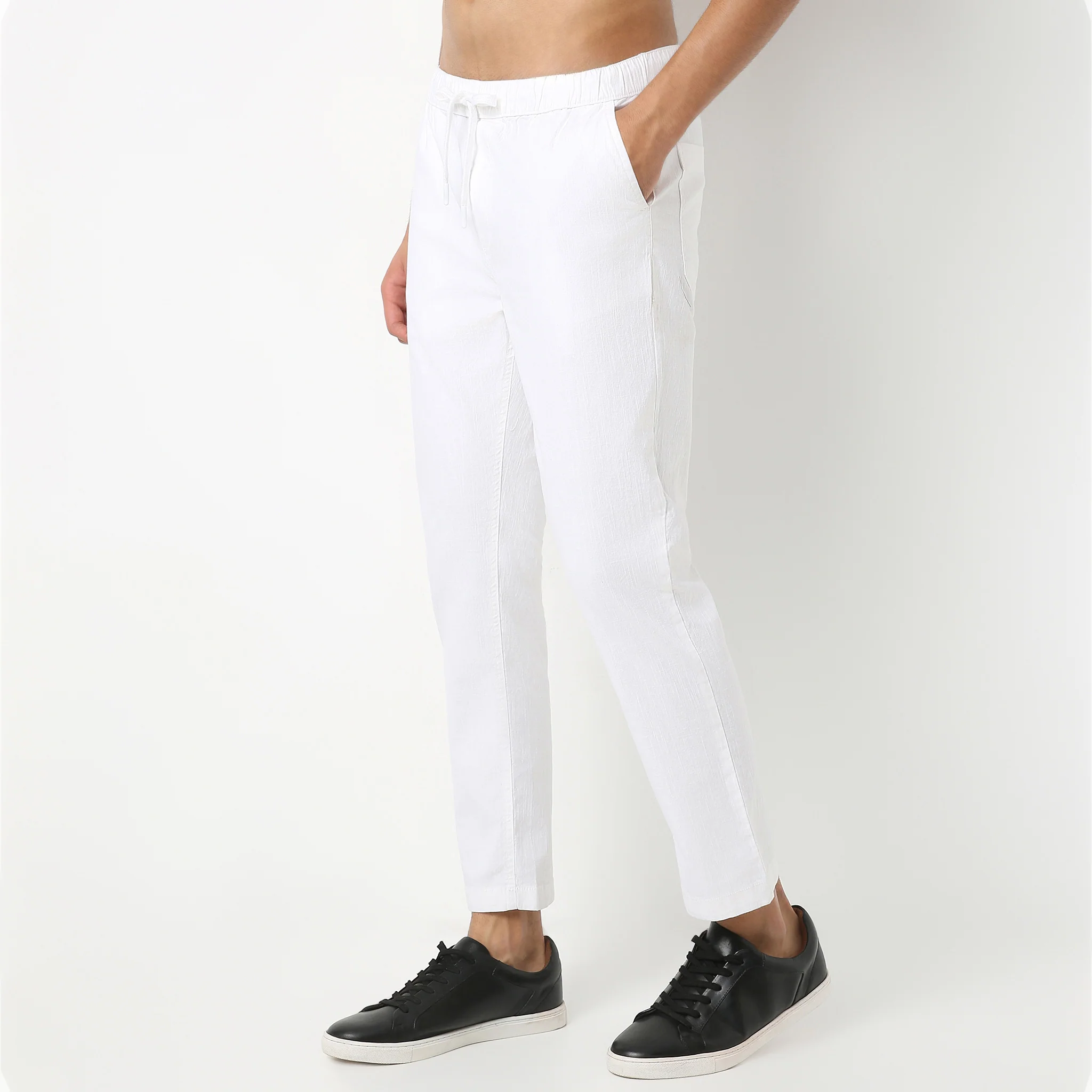 Retreatersᵉˣ - Ankle Length Lounge Pants Solid Structure Fabric - Image 5