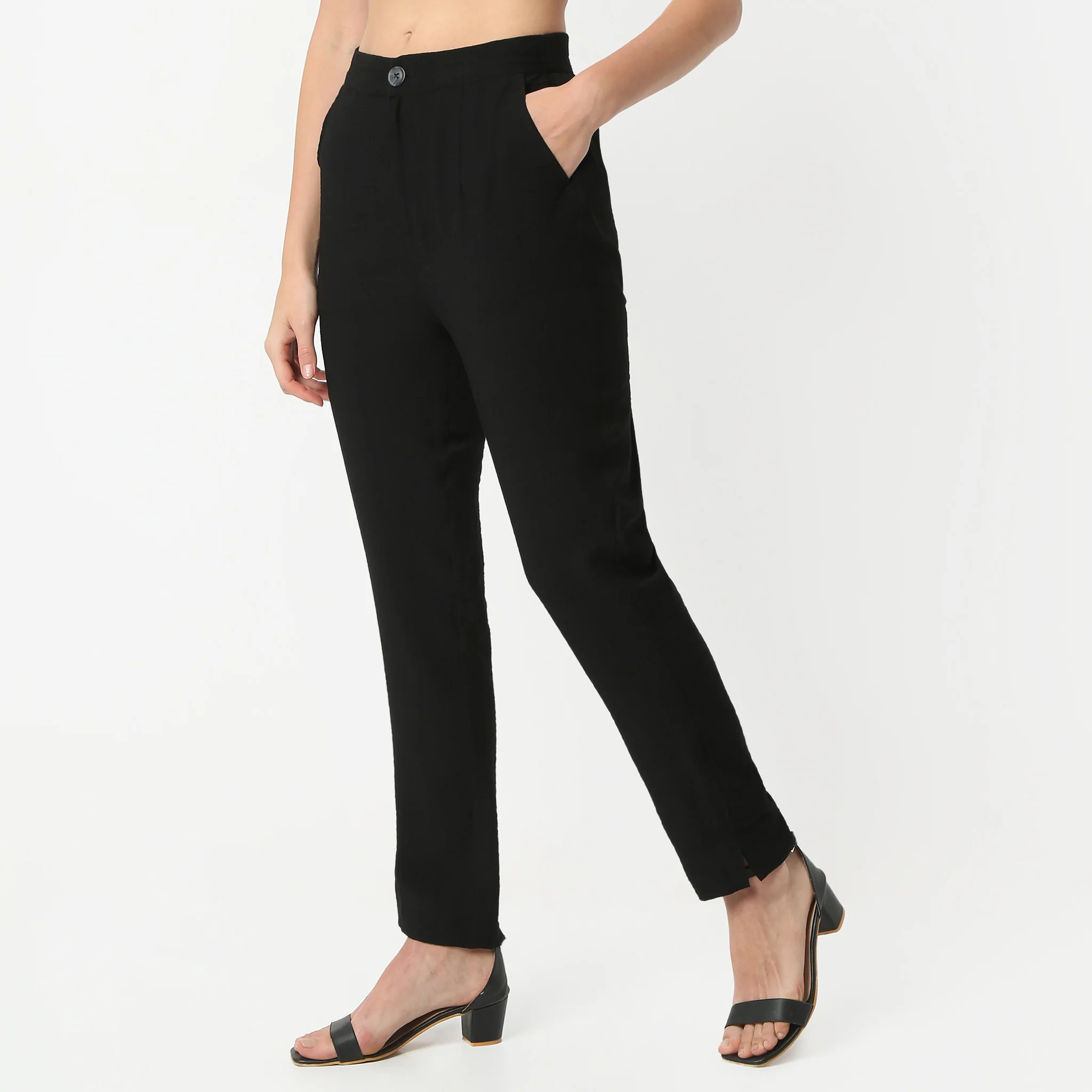 Ankle Length Mid Rise Trousers - Image 5