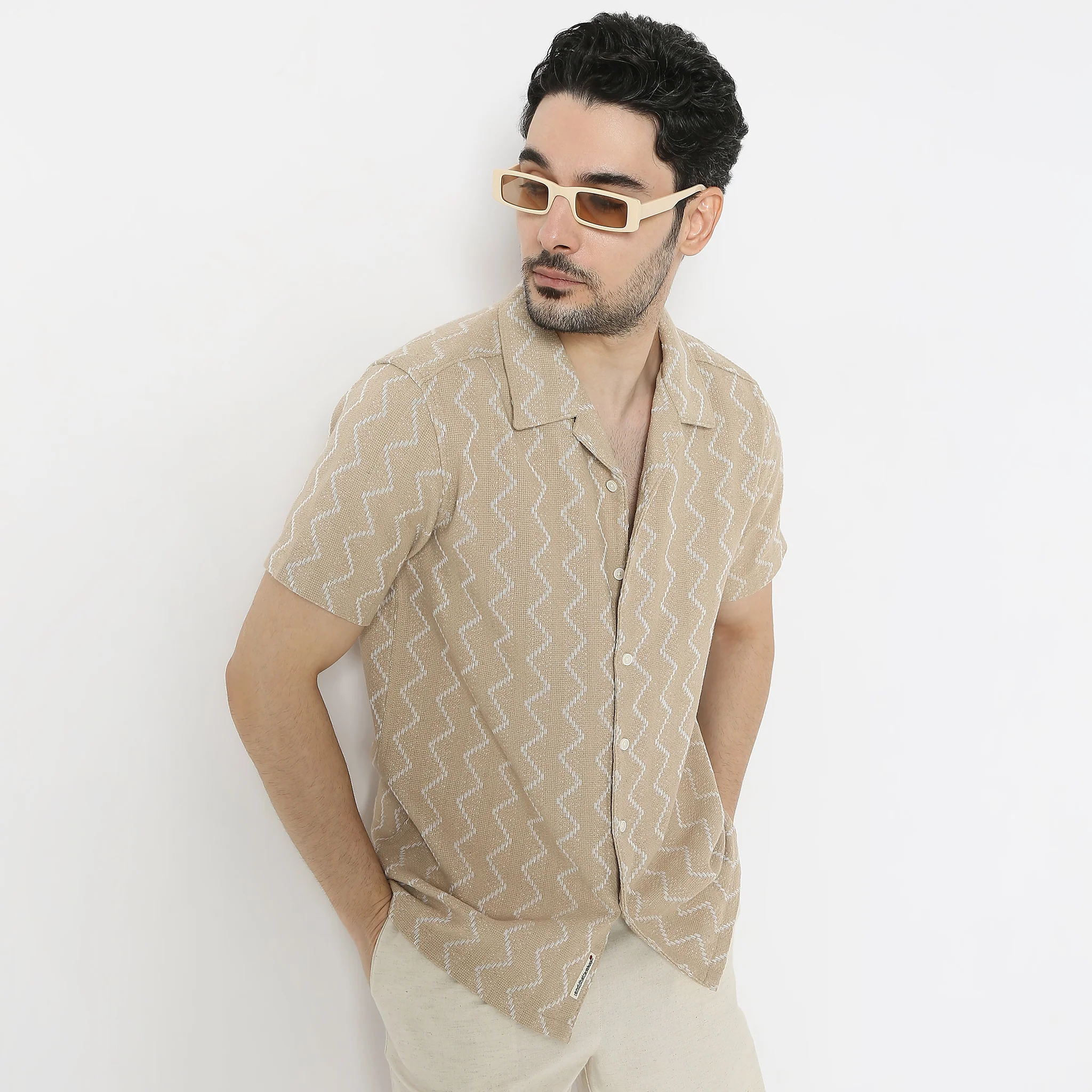 Camp Collar Half Sleeve Mood Shirt