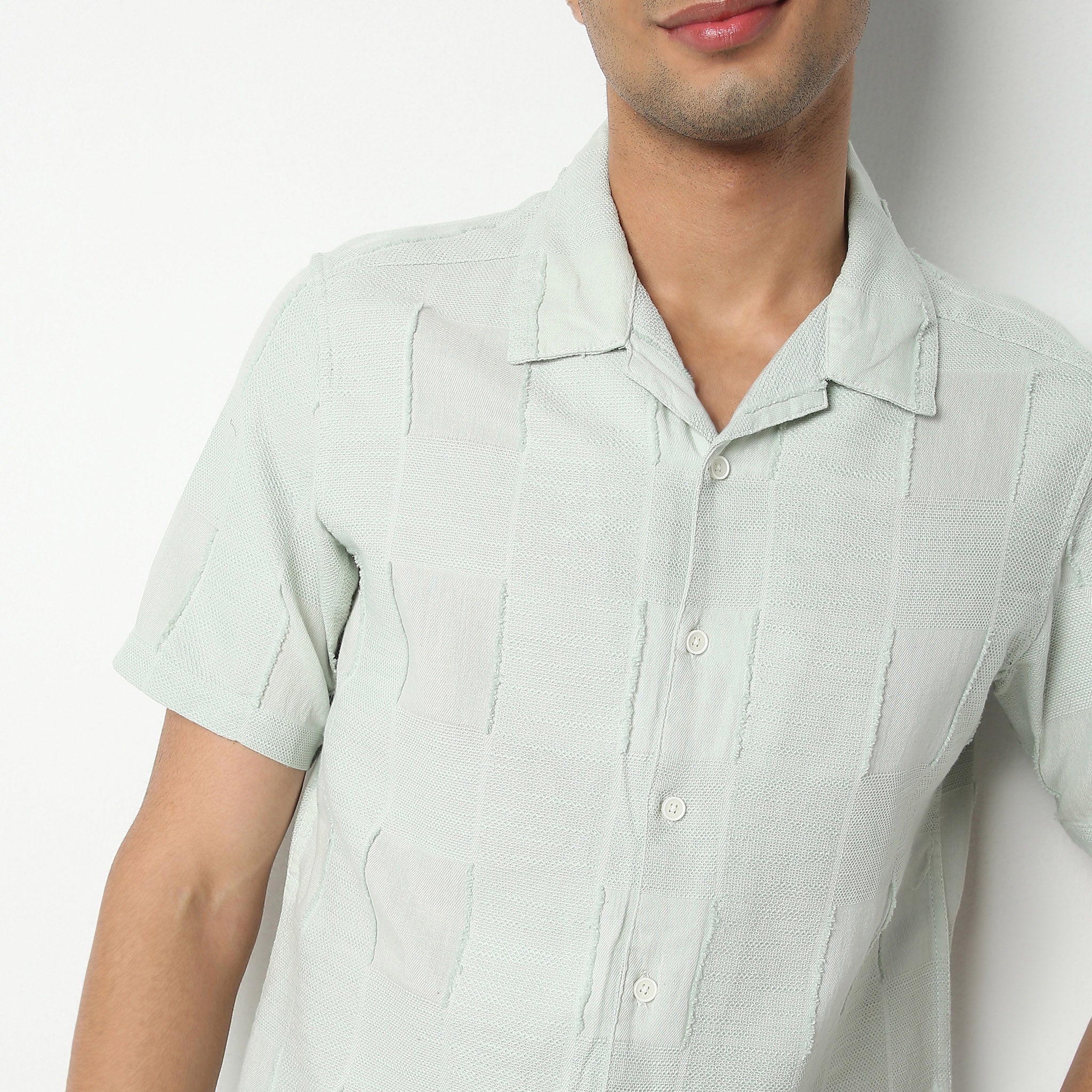 Camp Collar Half Sleeve Structured Mood Shirt - Image 4