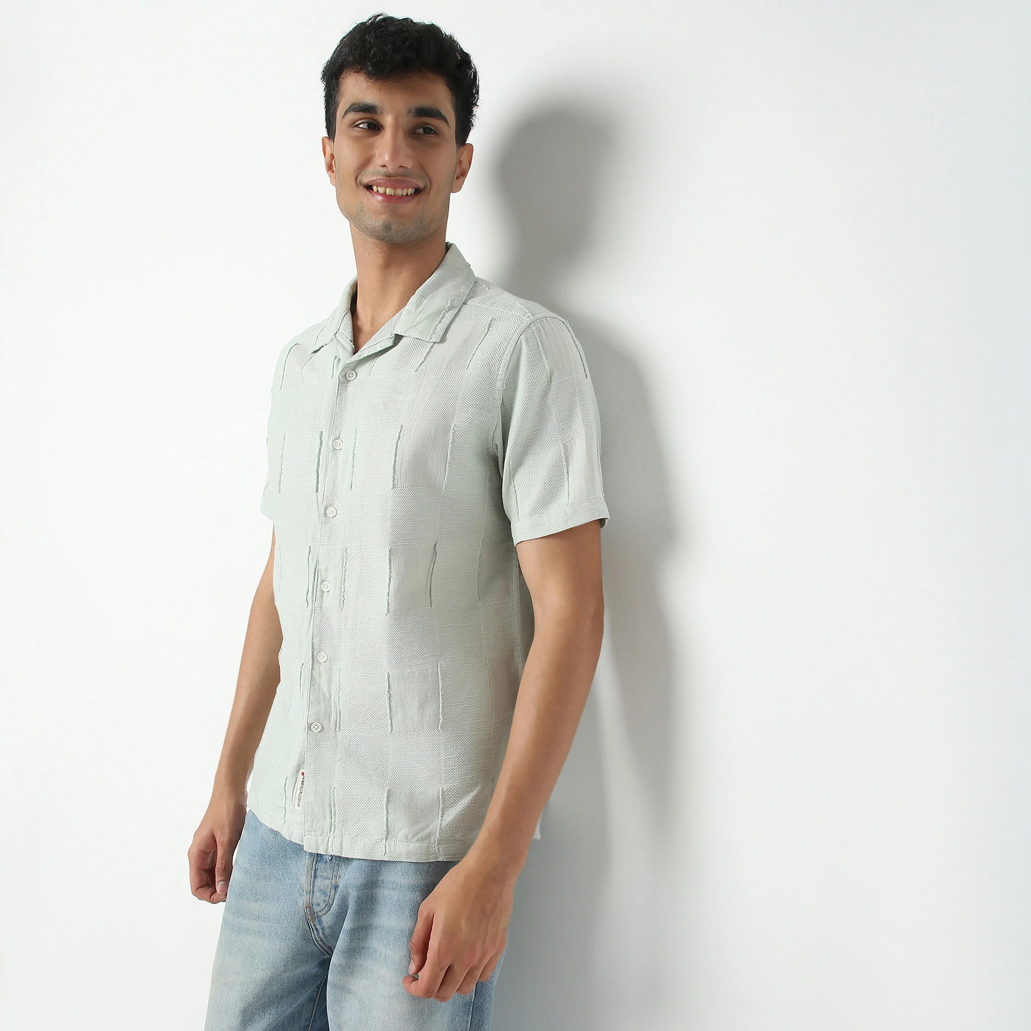Camp Collar Half Sleeve Structured Mood Shirt - Image 5