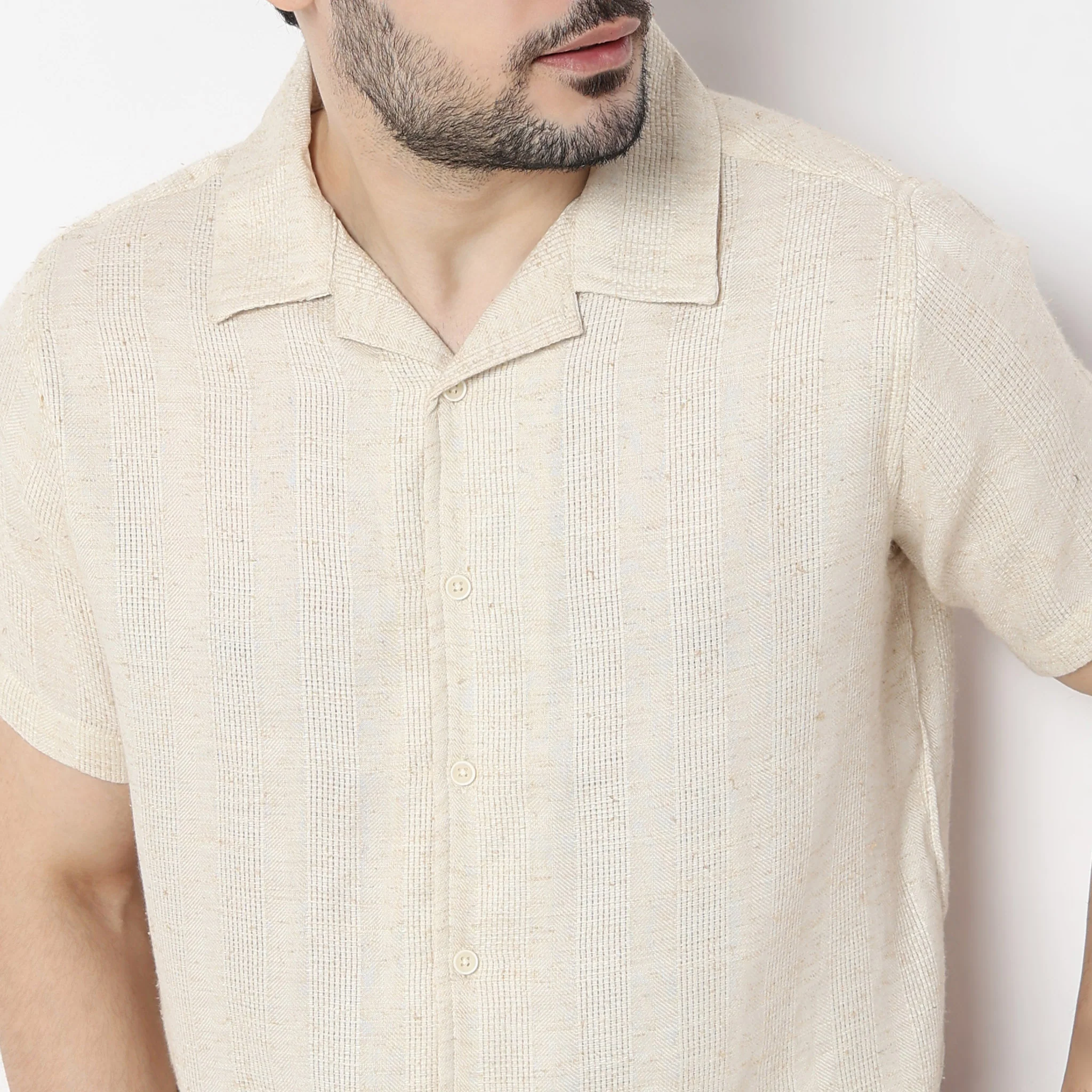 Half Sleeve Camp Collar Bae Shirt - Image 5