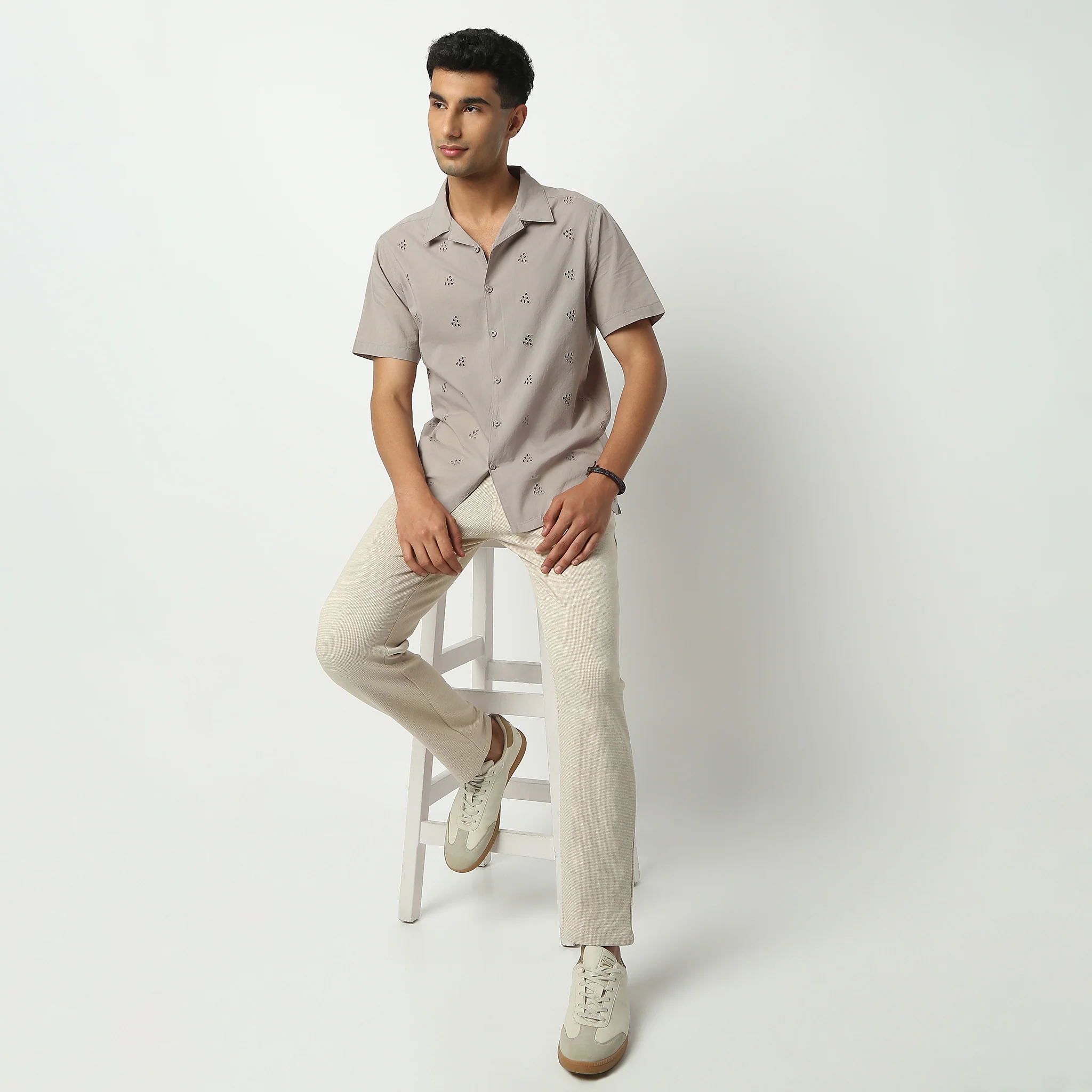 Camp Collar Half Sleeve Solid Mood Shirt