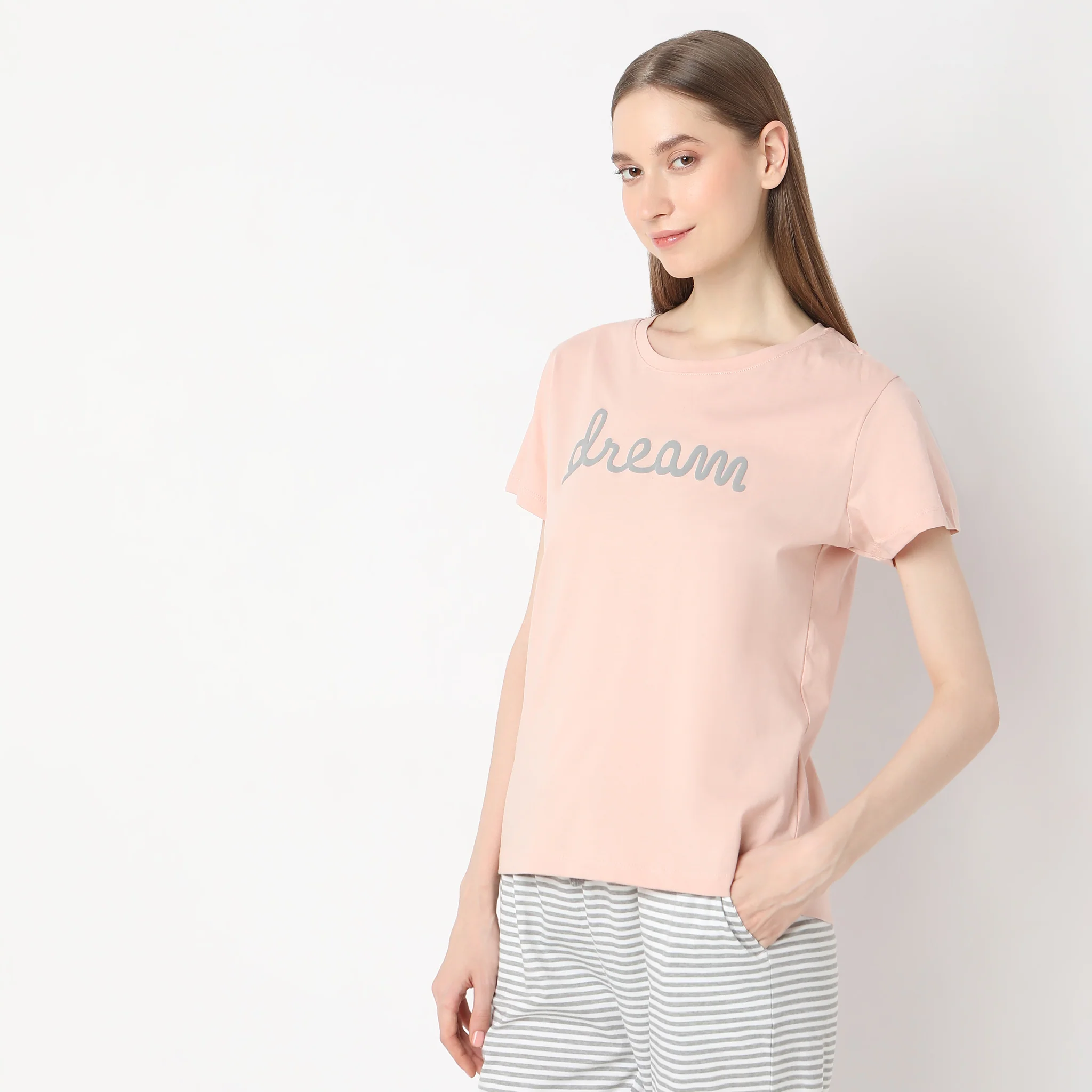Dream Print Crew Neck Lounge T-Shirt - Image 5