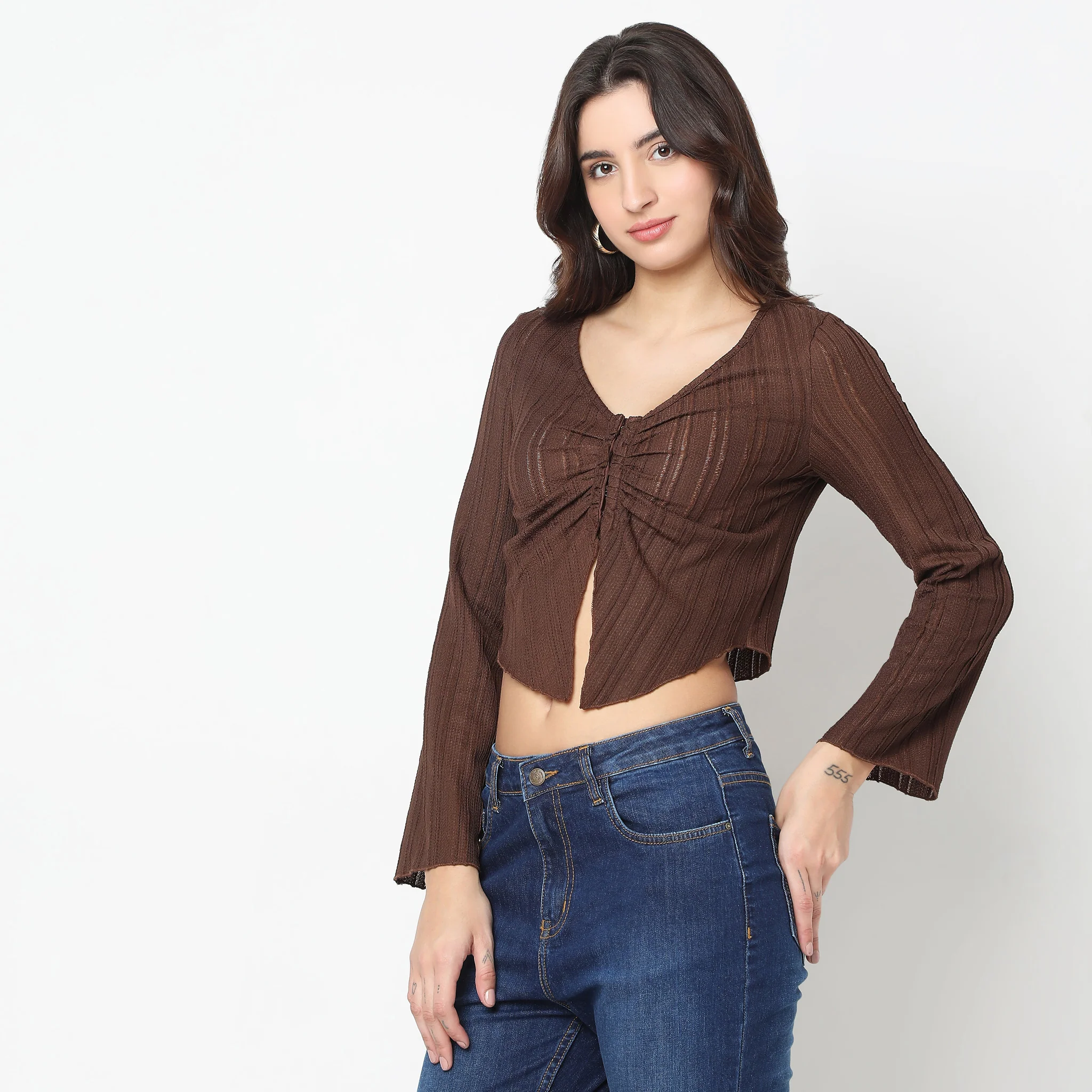 Regular Fit Solid Crop Top - Image 5