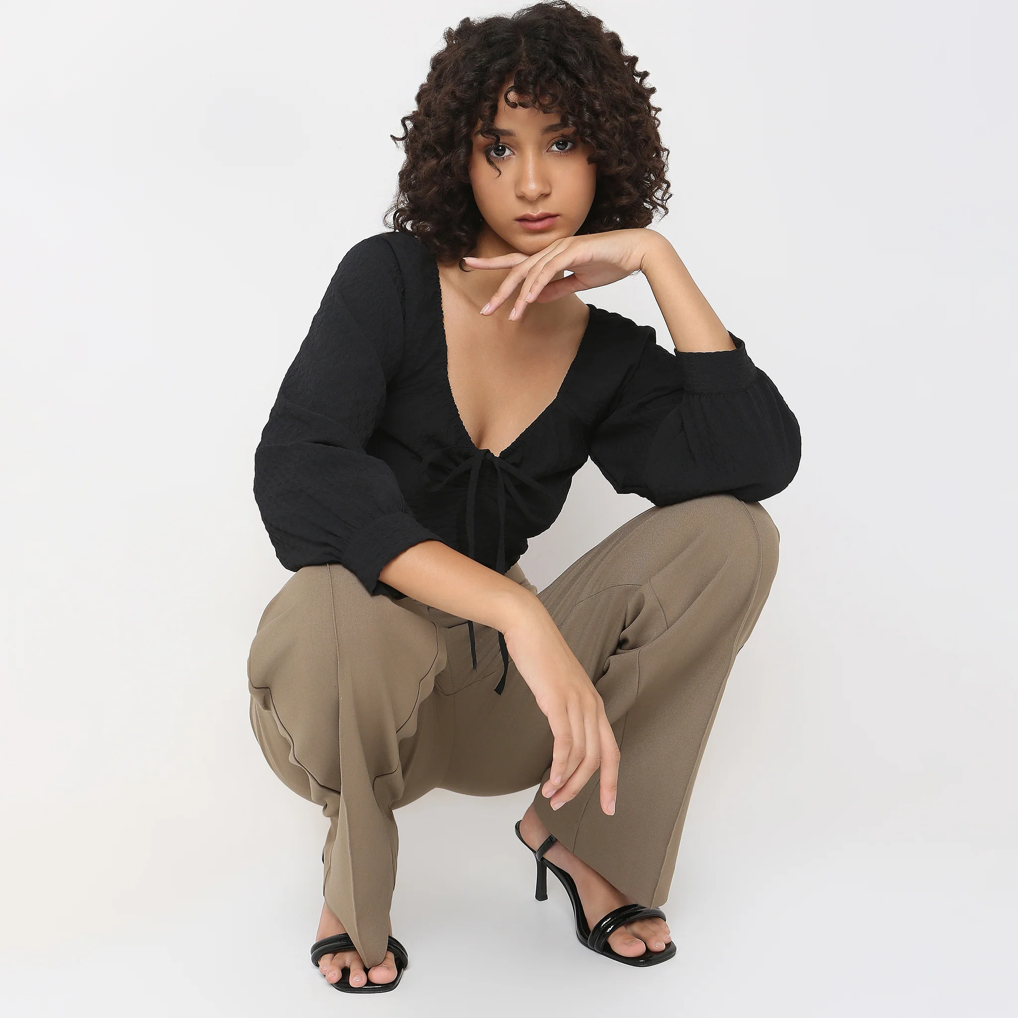 Regular Fit Solid Crop Top - Image 2