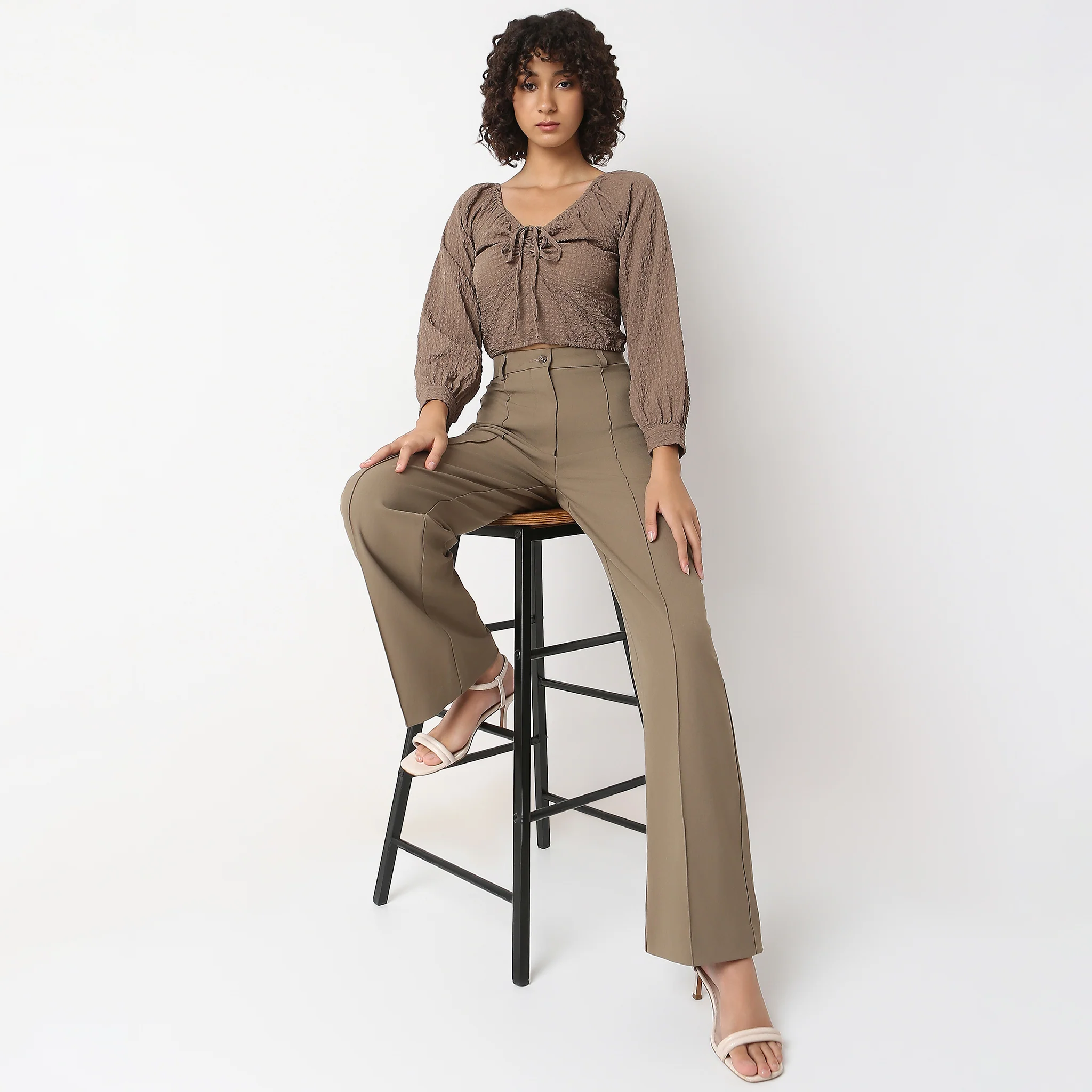 Regular Fit Solid Crop Top - Image 7