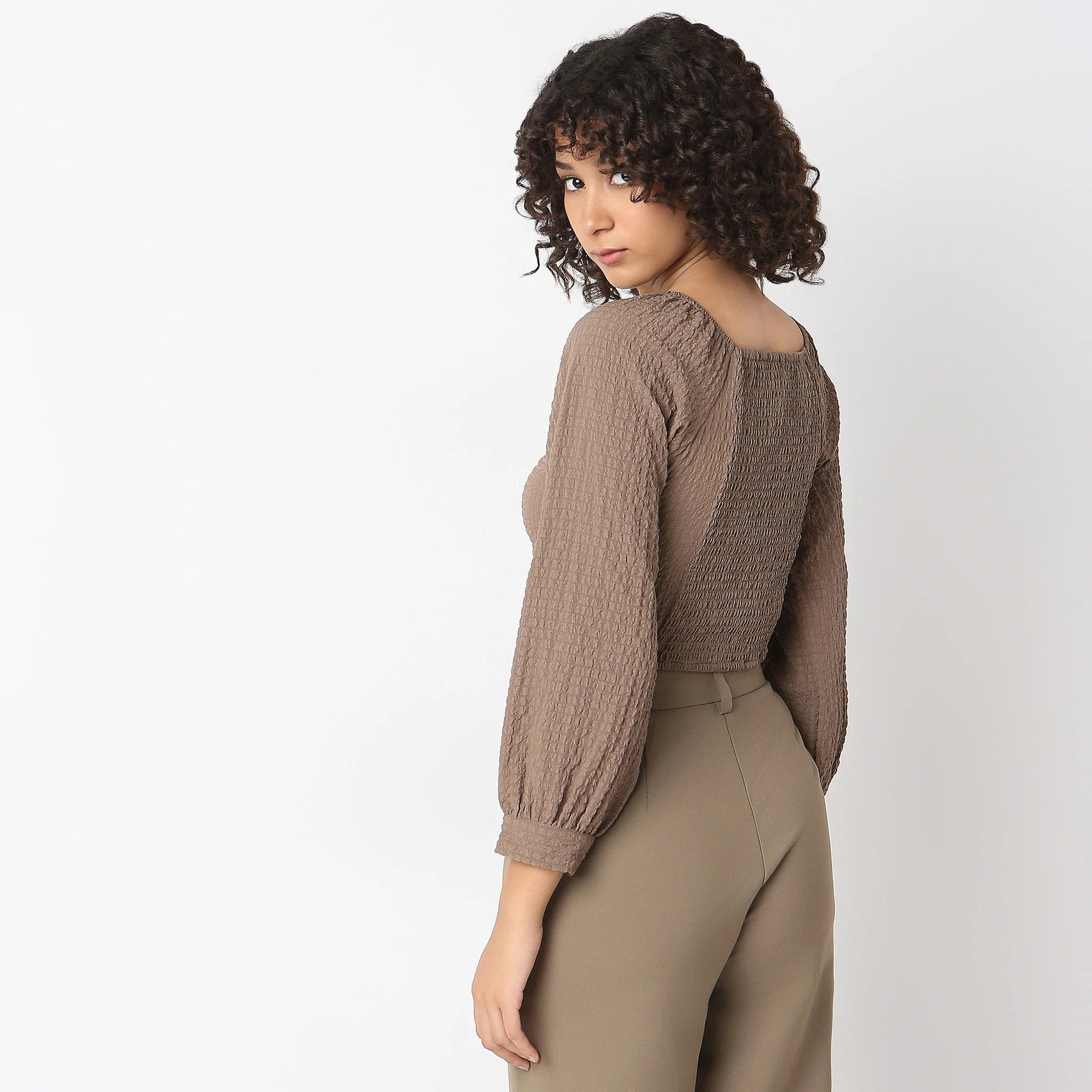 Regular Fit Solid Crop Top - Image 8