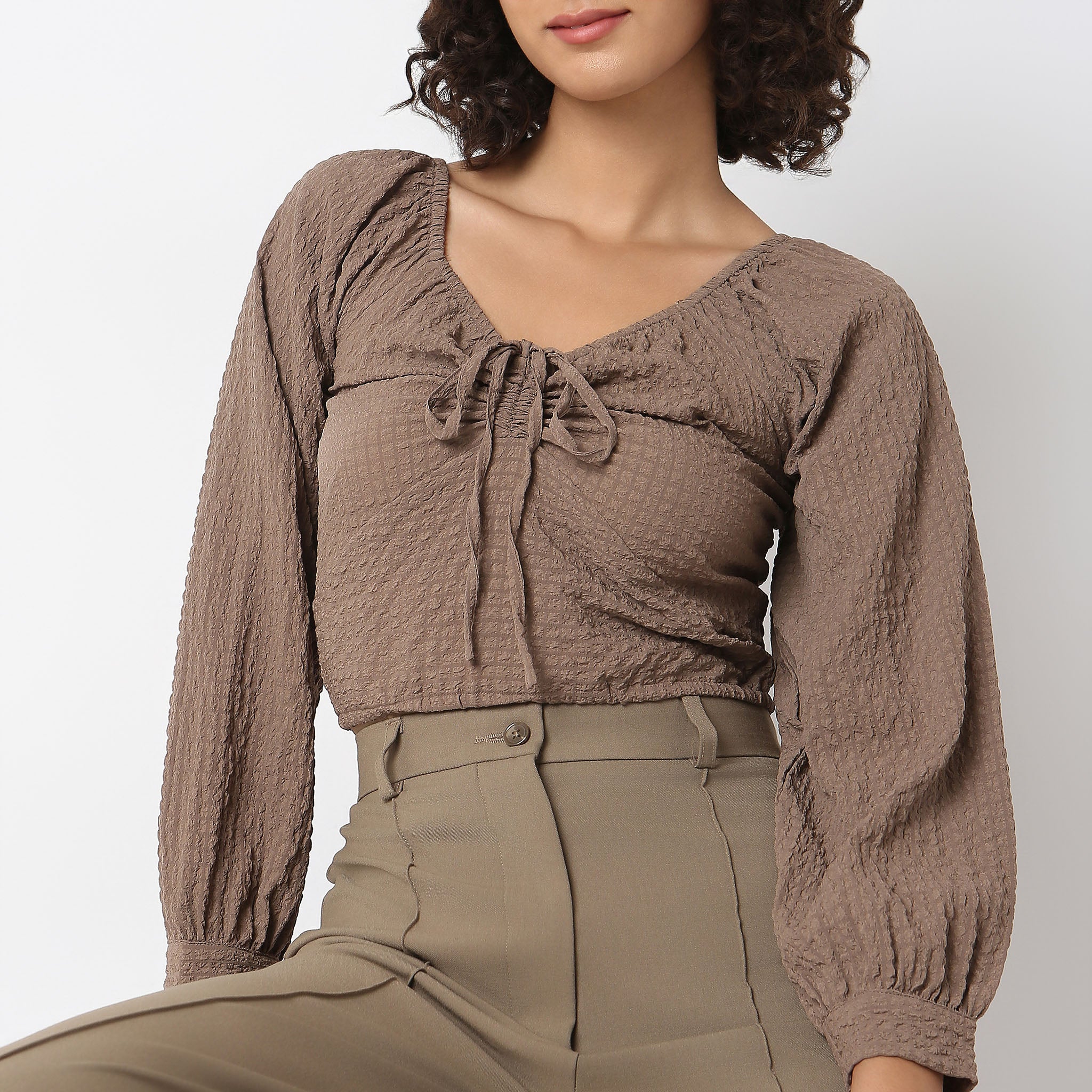 Regular Fit Solid Crop Top - Image 9