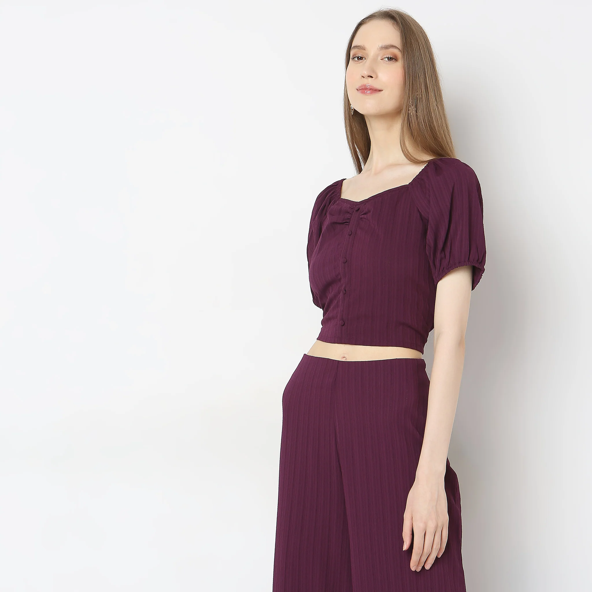 Regular Fit Solid Crop Top - Image 5