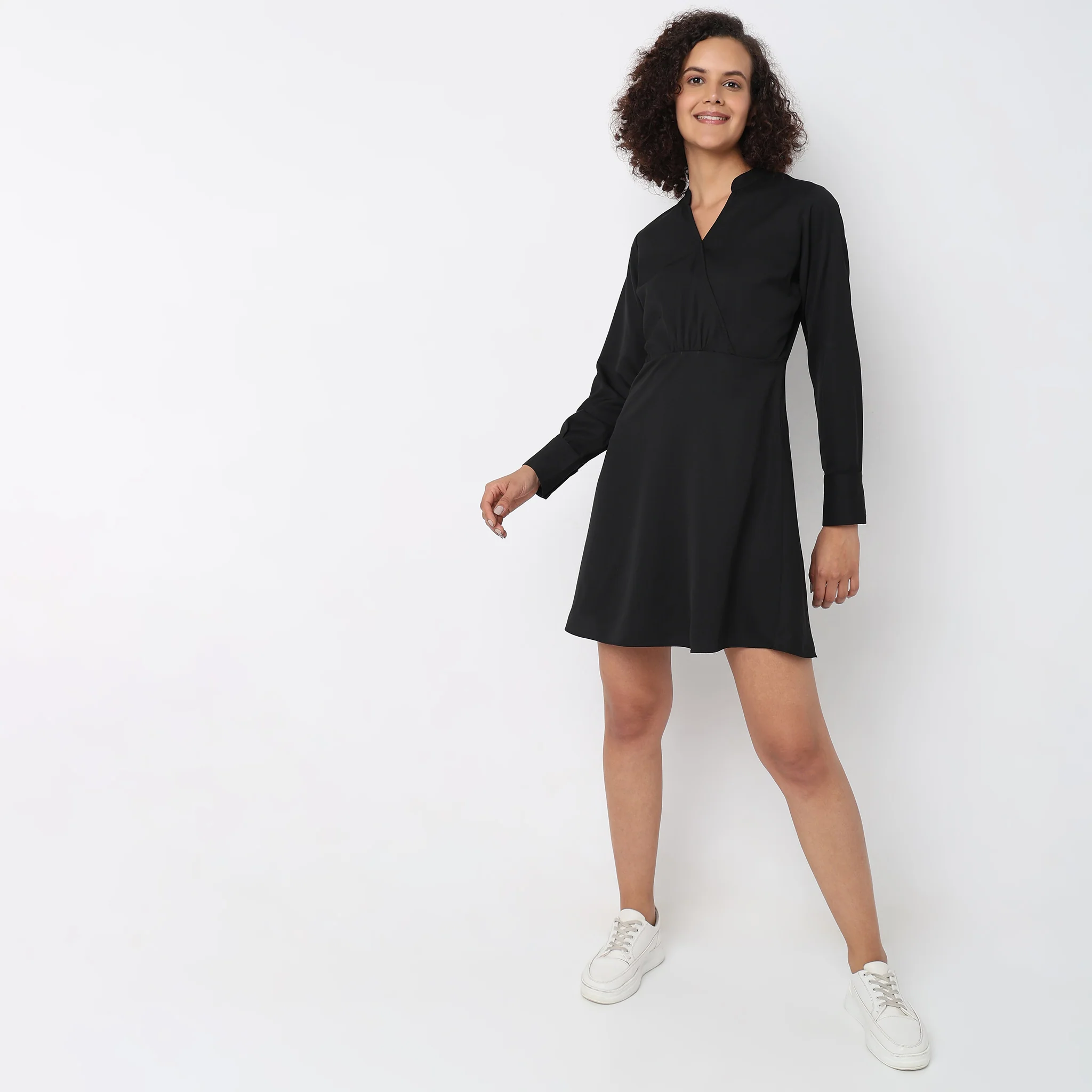 Regular Fit Solid Dress - Image 5