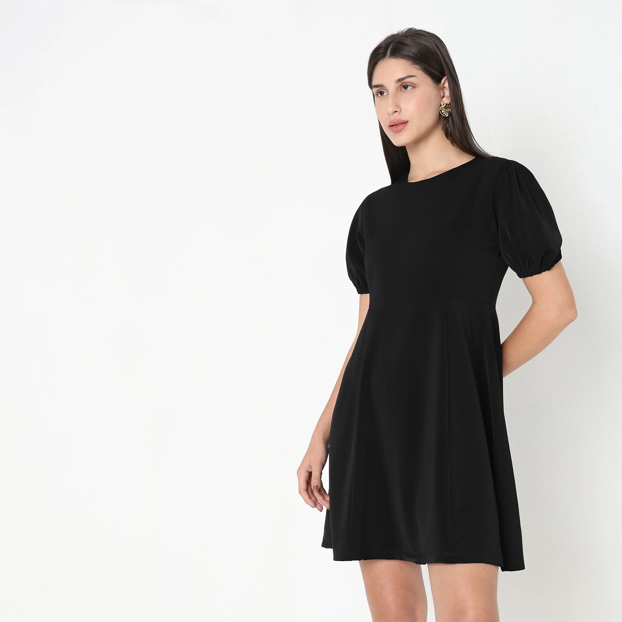 Regular Fit Solid Dress - Image 2