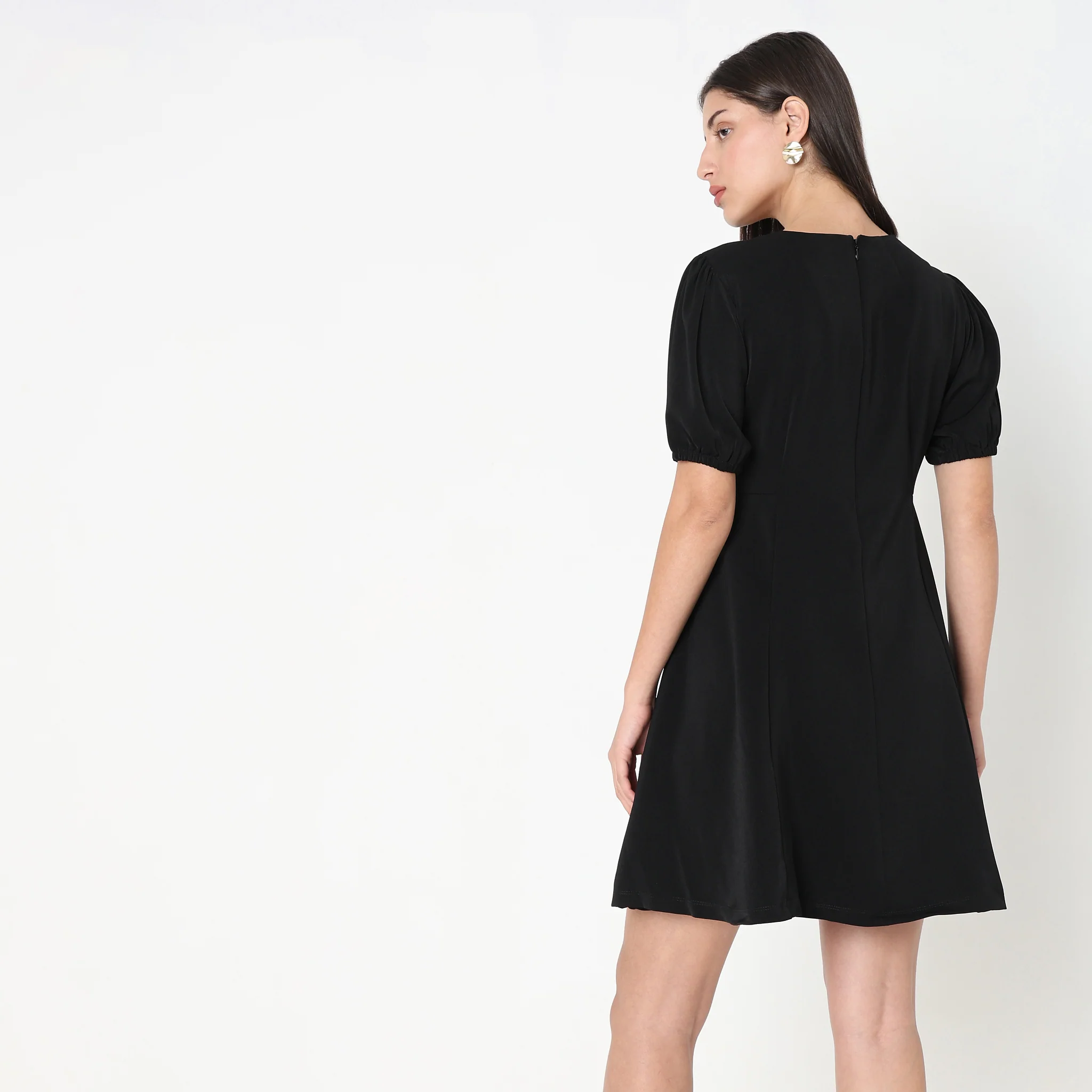 Regular Fit Solid Dress - Image 3