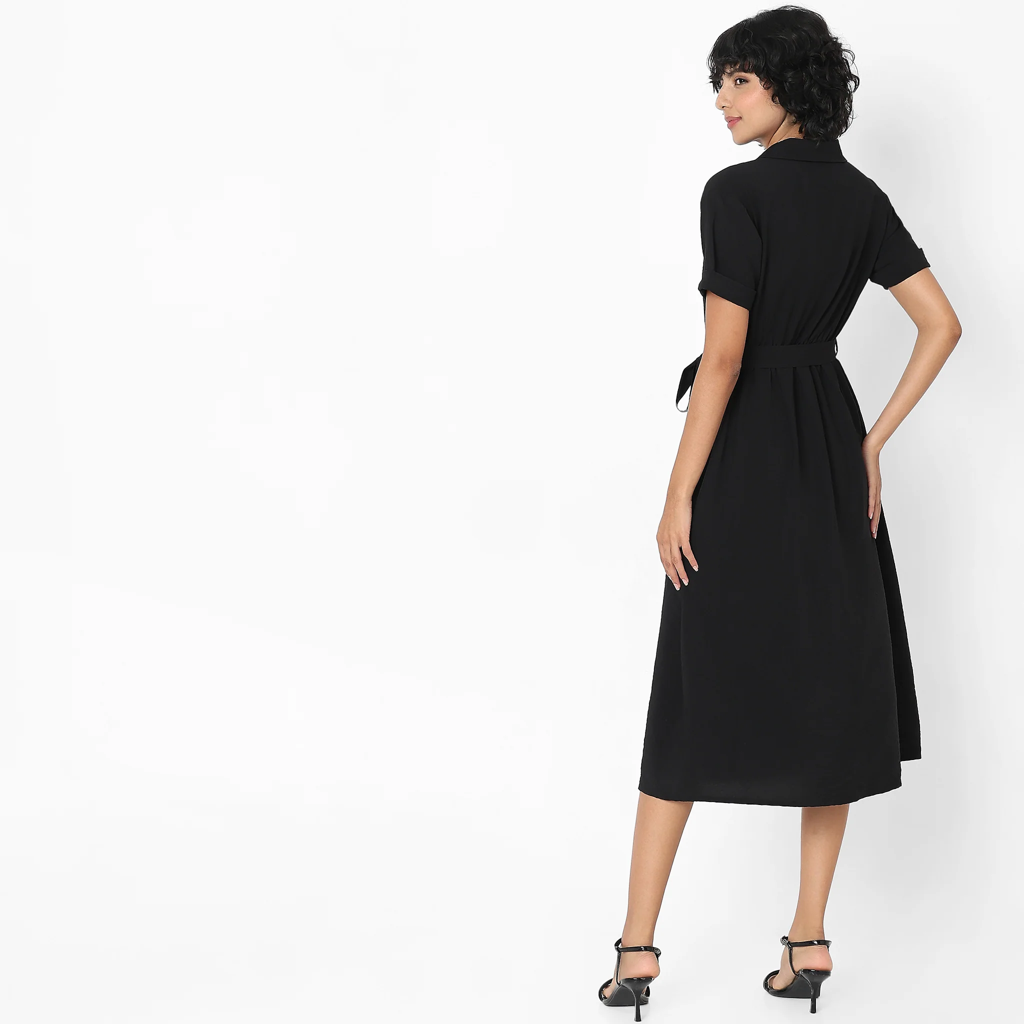 Regular Fit Solid Dress - Image 3