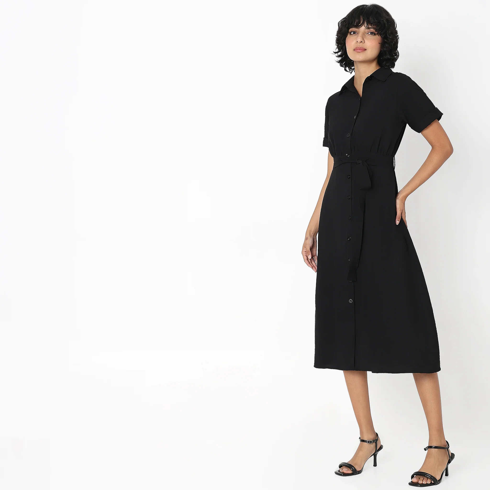 Regular Fit Solid Dress - Image 5