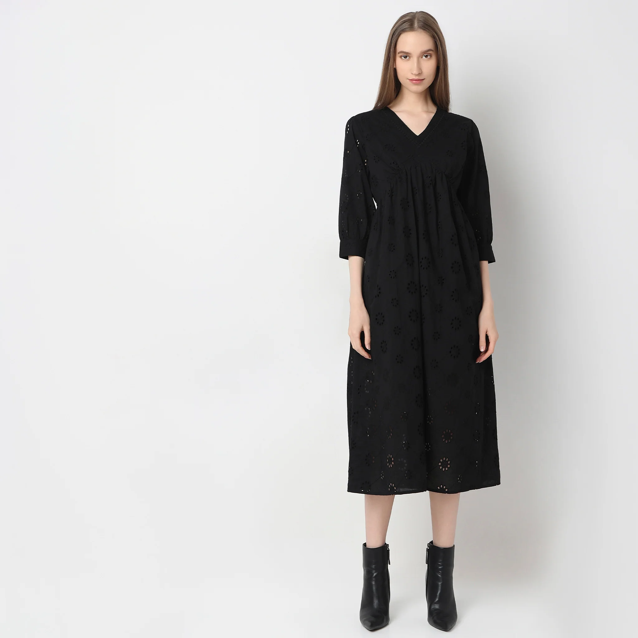 Regular Fit Solid Dress - Image 2