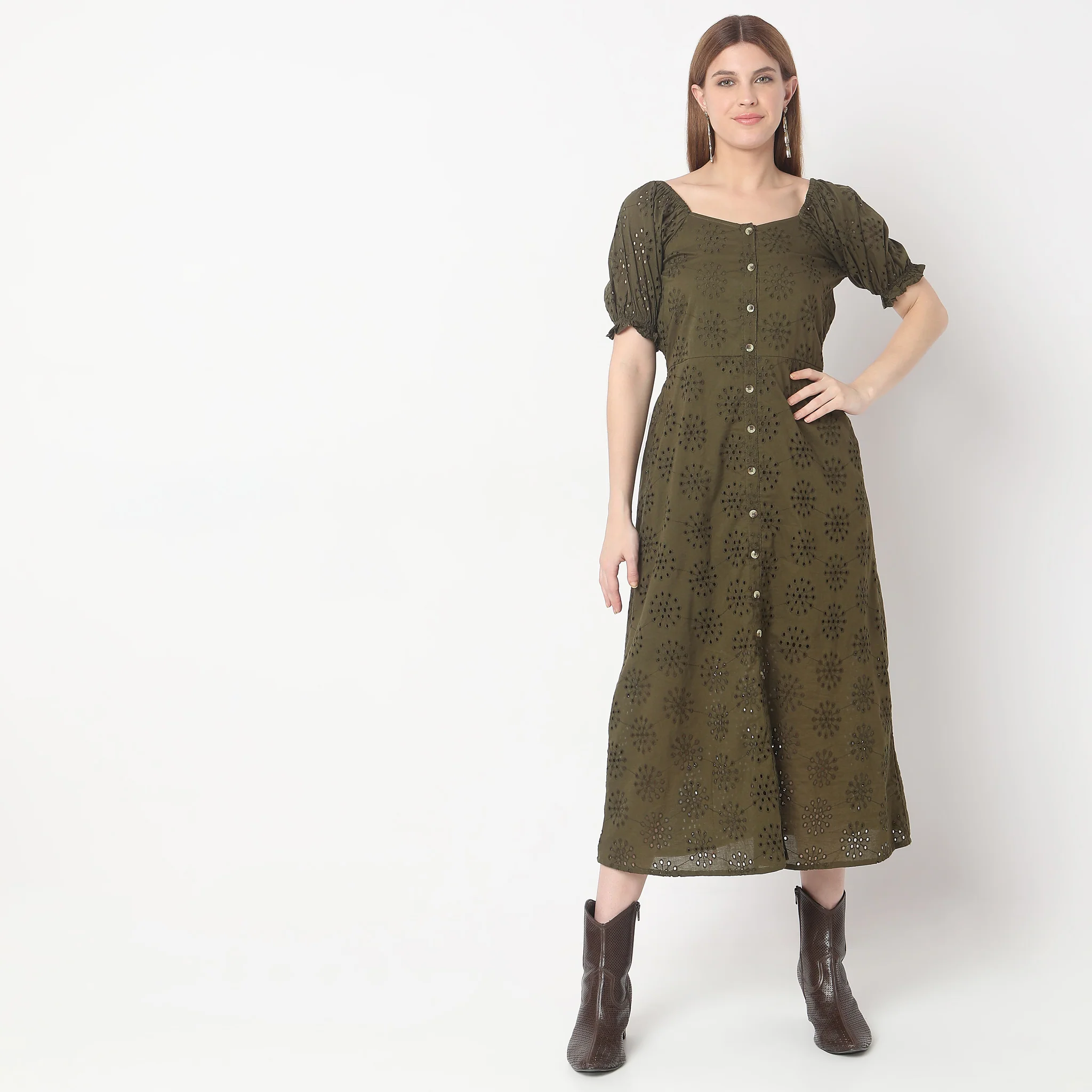 Regular Fit Solid Dress - Image 2