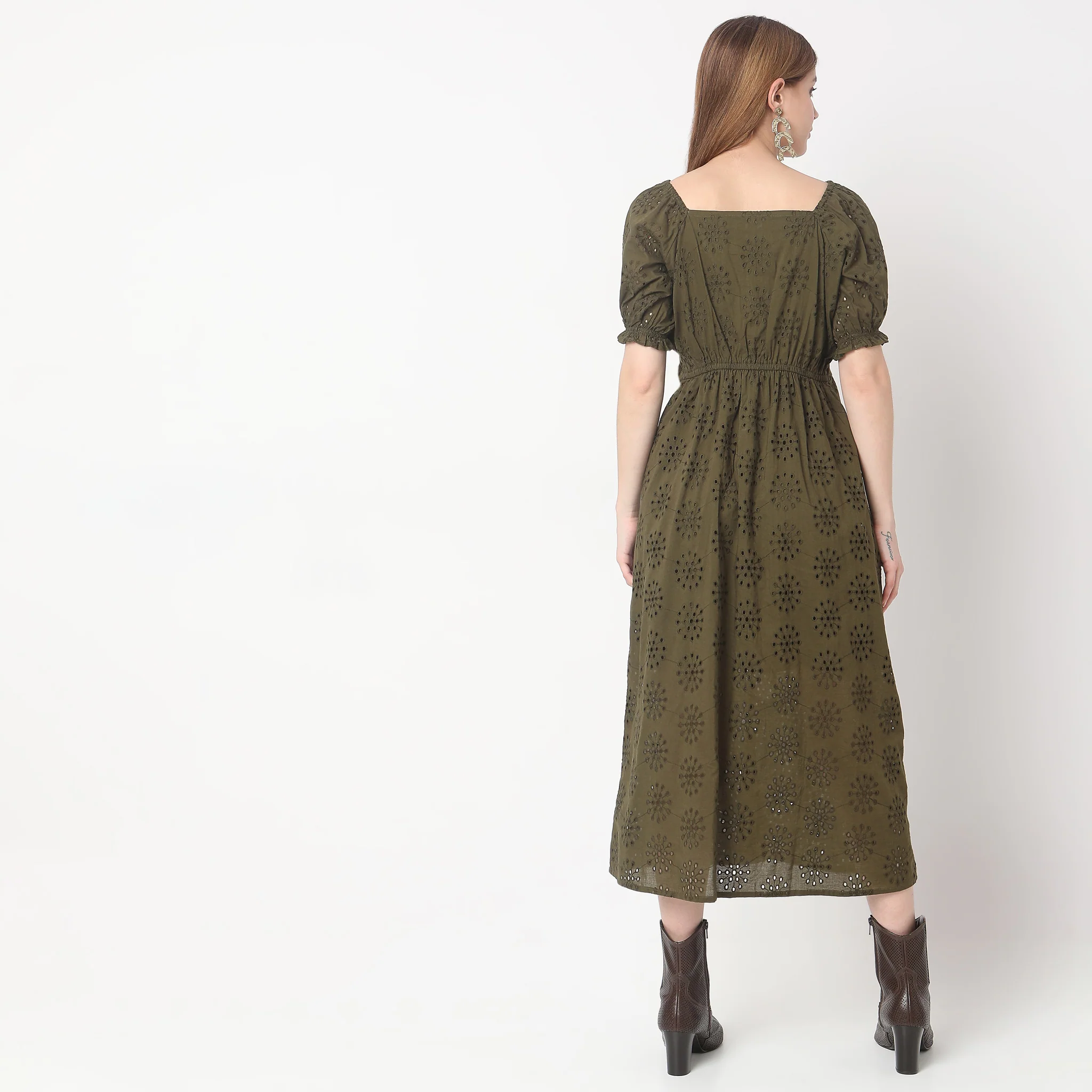 Regular Fit Solid Dress - Image 3