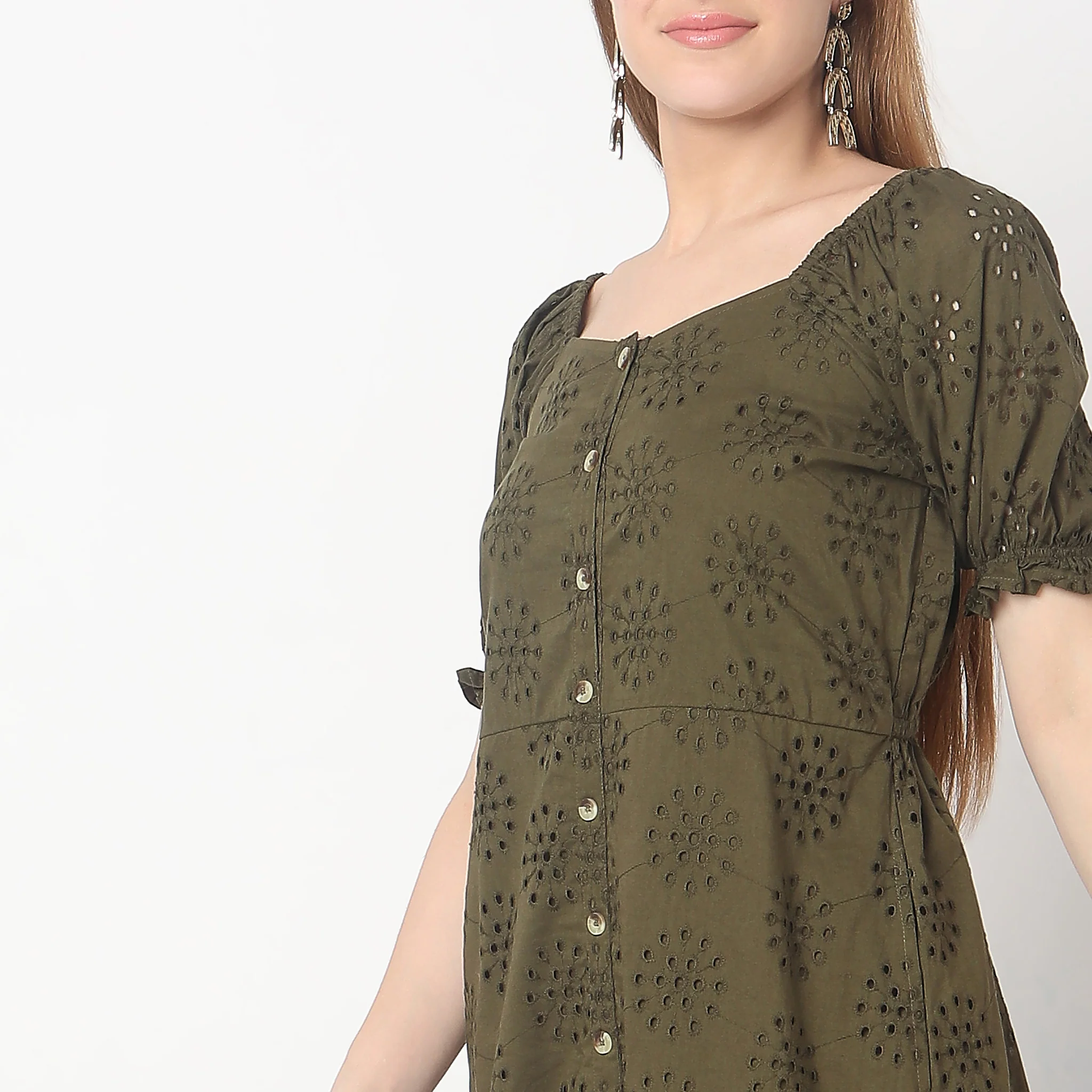 Regular Fit Solid Dress - Image 4