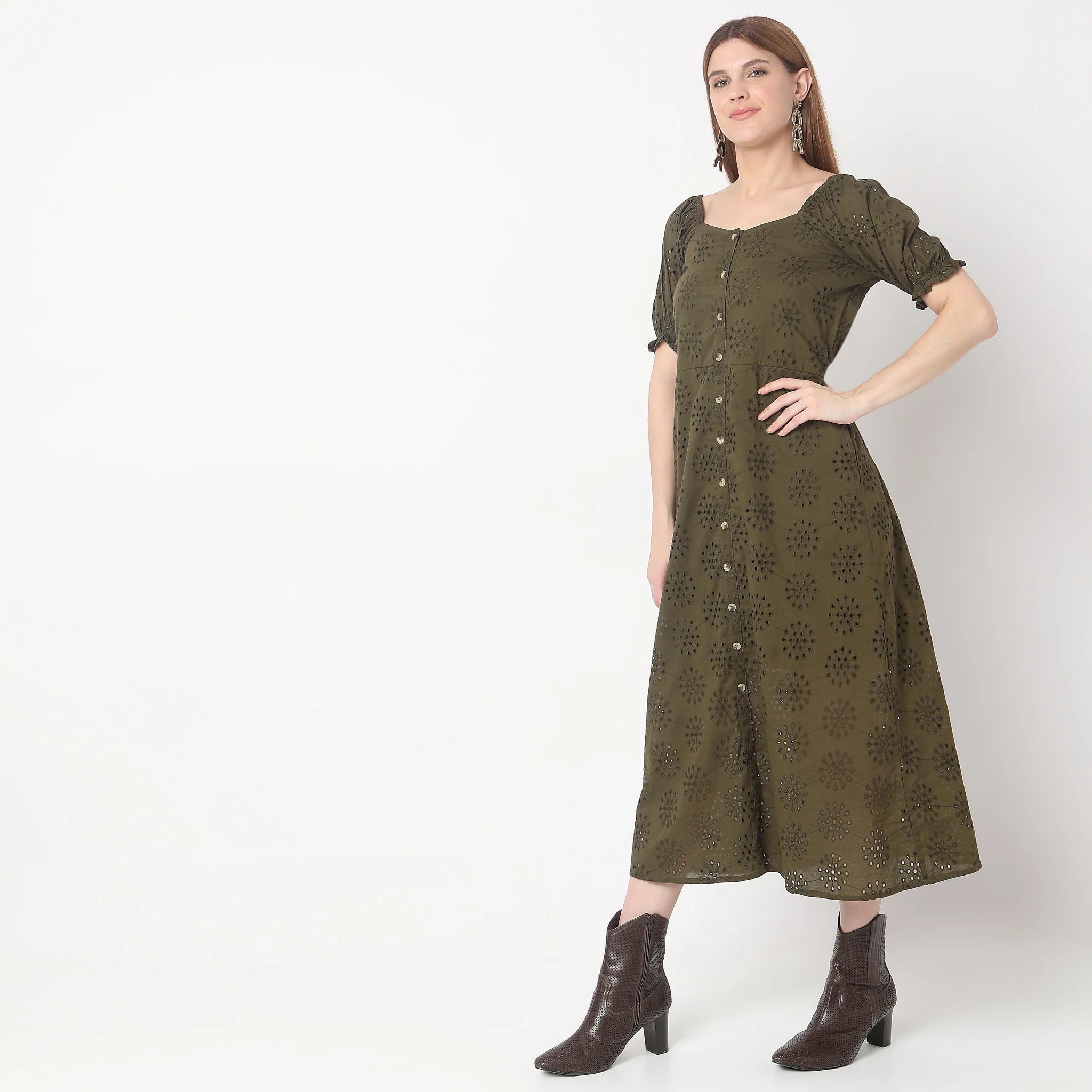 Regular Fit Solid Dress - Image 5