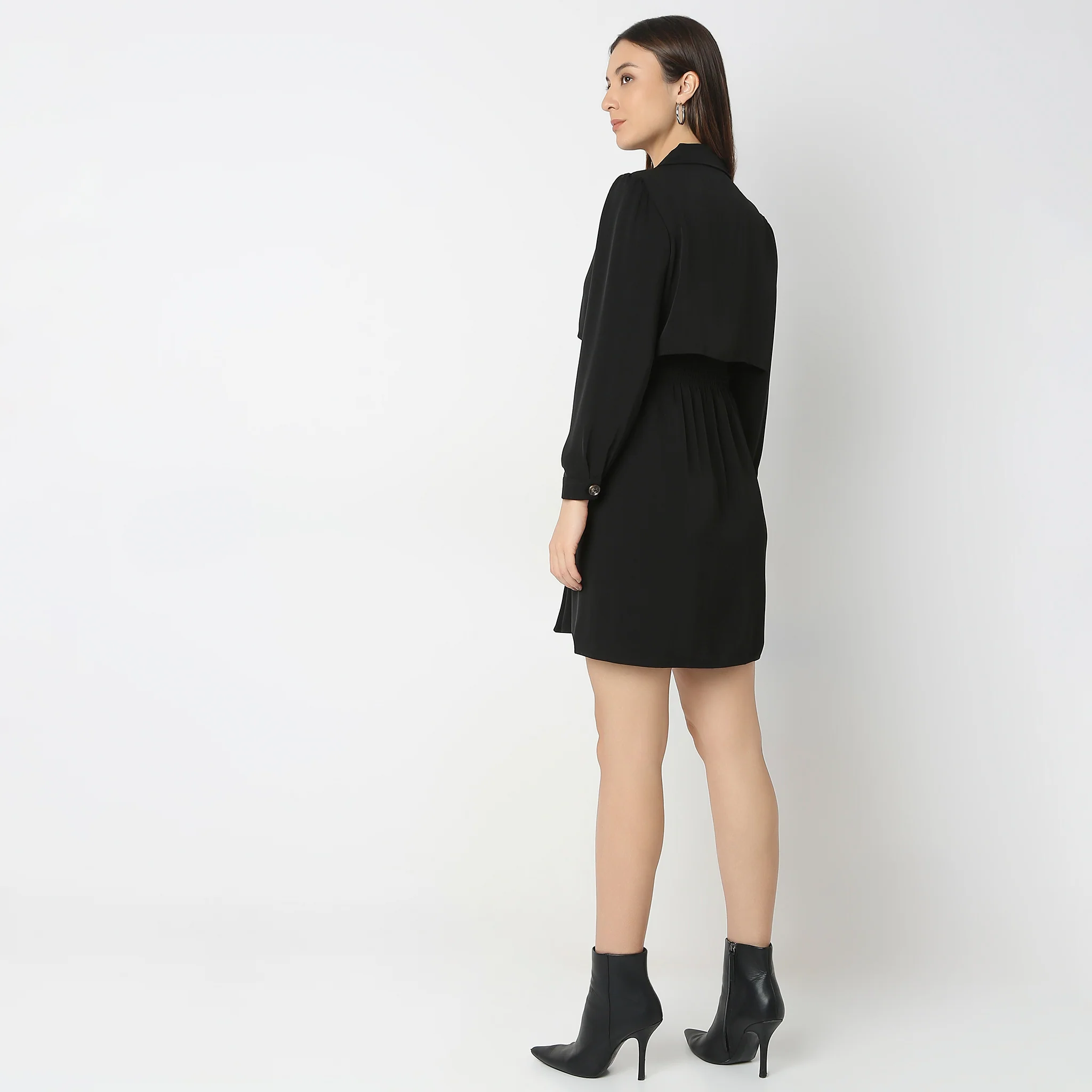 Regular Fit Solid Dress - Image 3