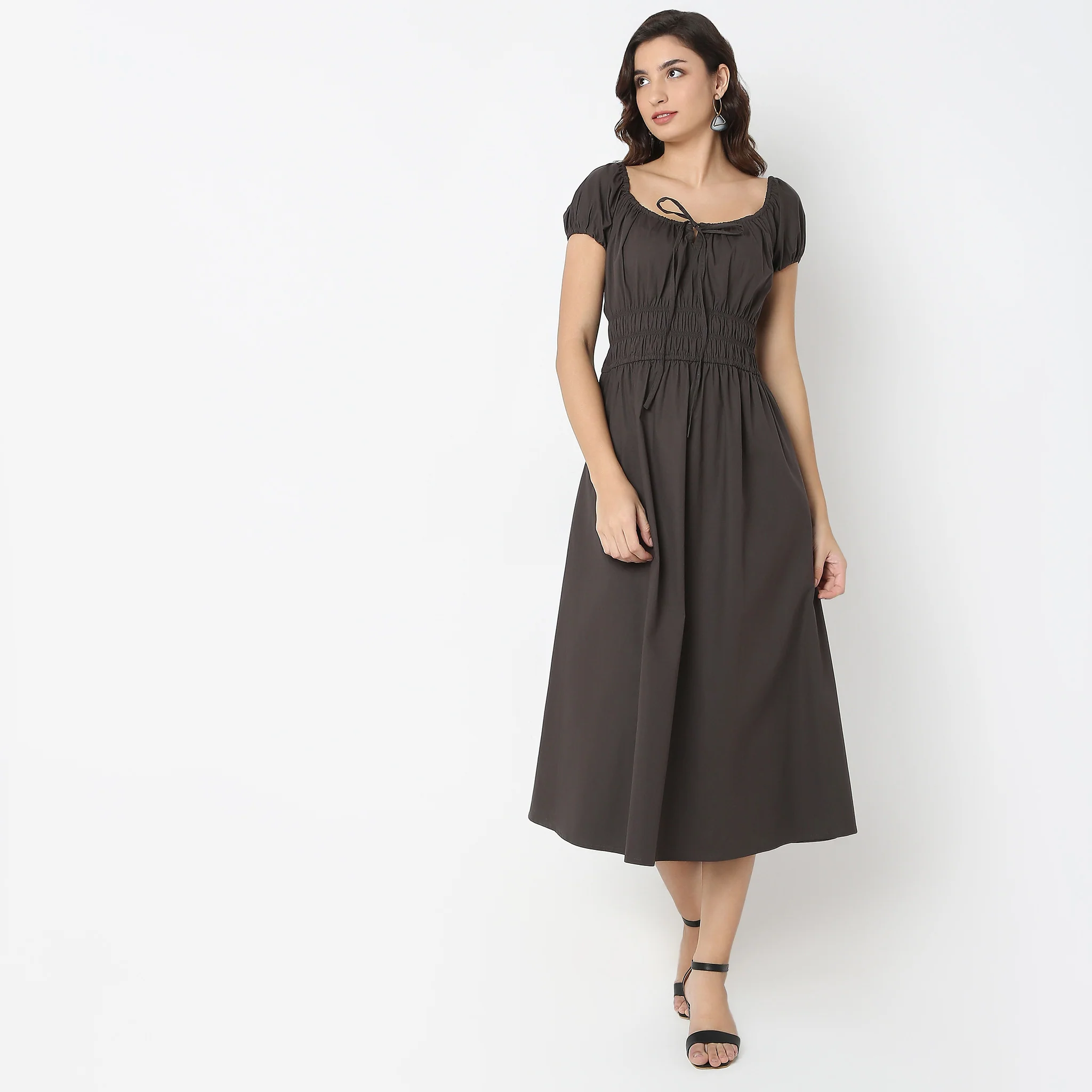 Regular Fit Solid Dress - Image 2