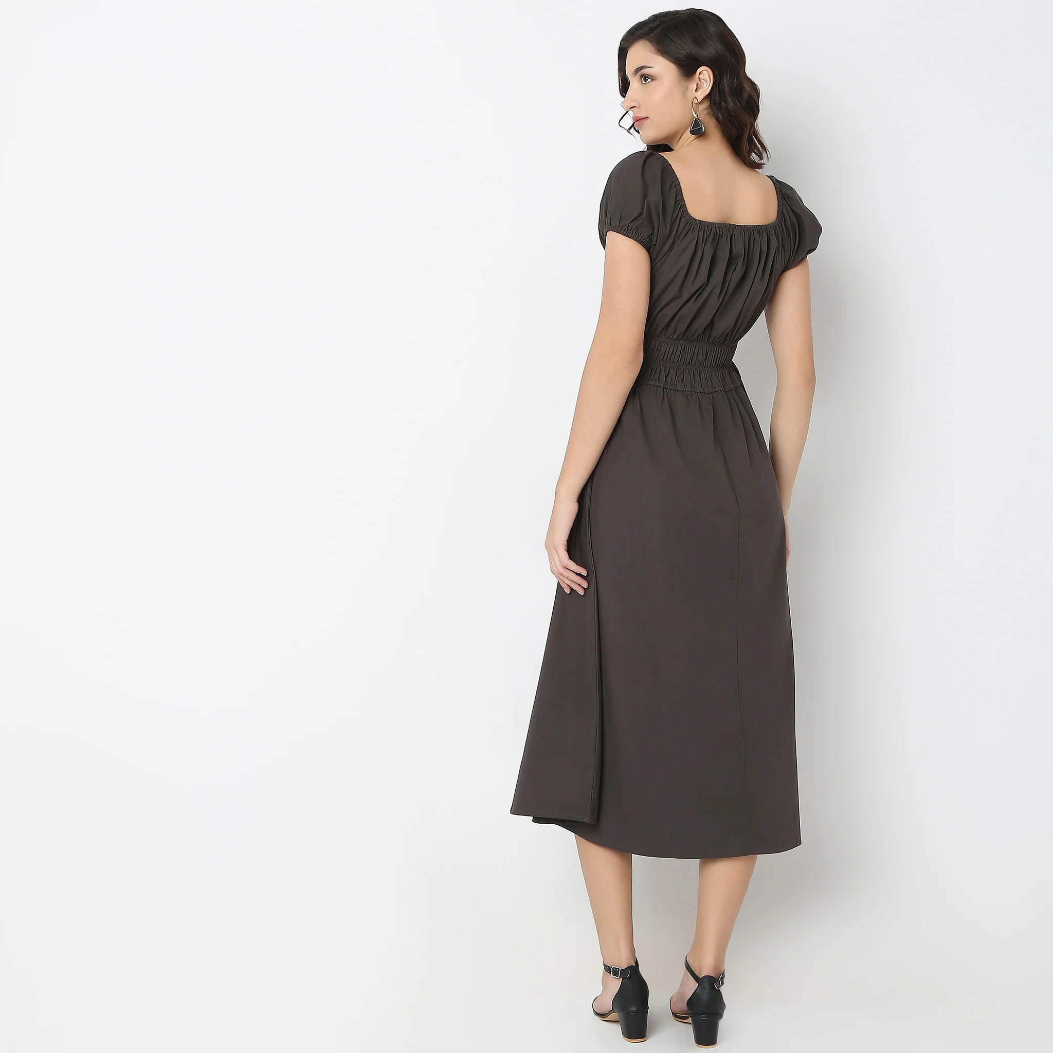 Regular Fit Solid Dress - Image 3