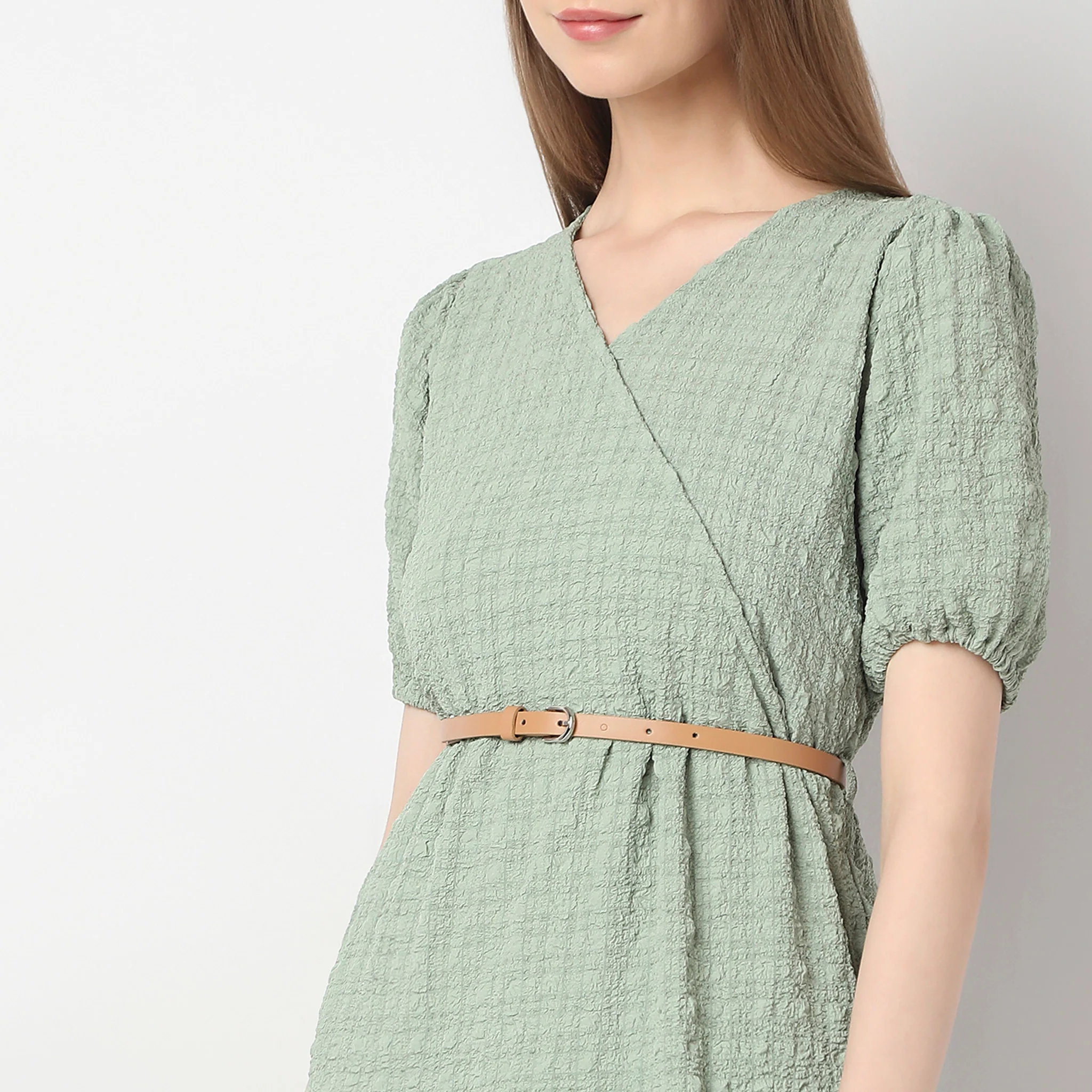 Regular Fit Solid Dress - Image 4