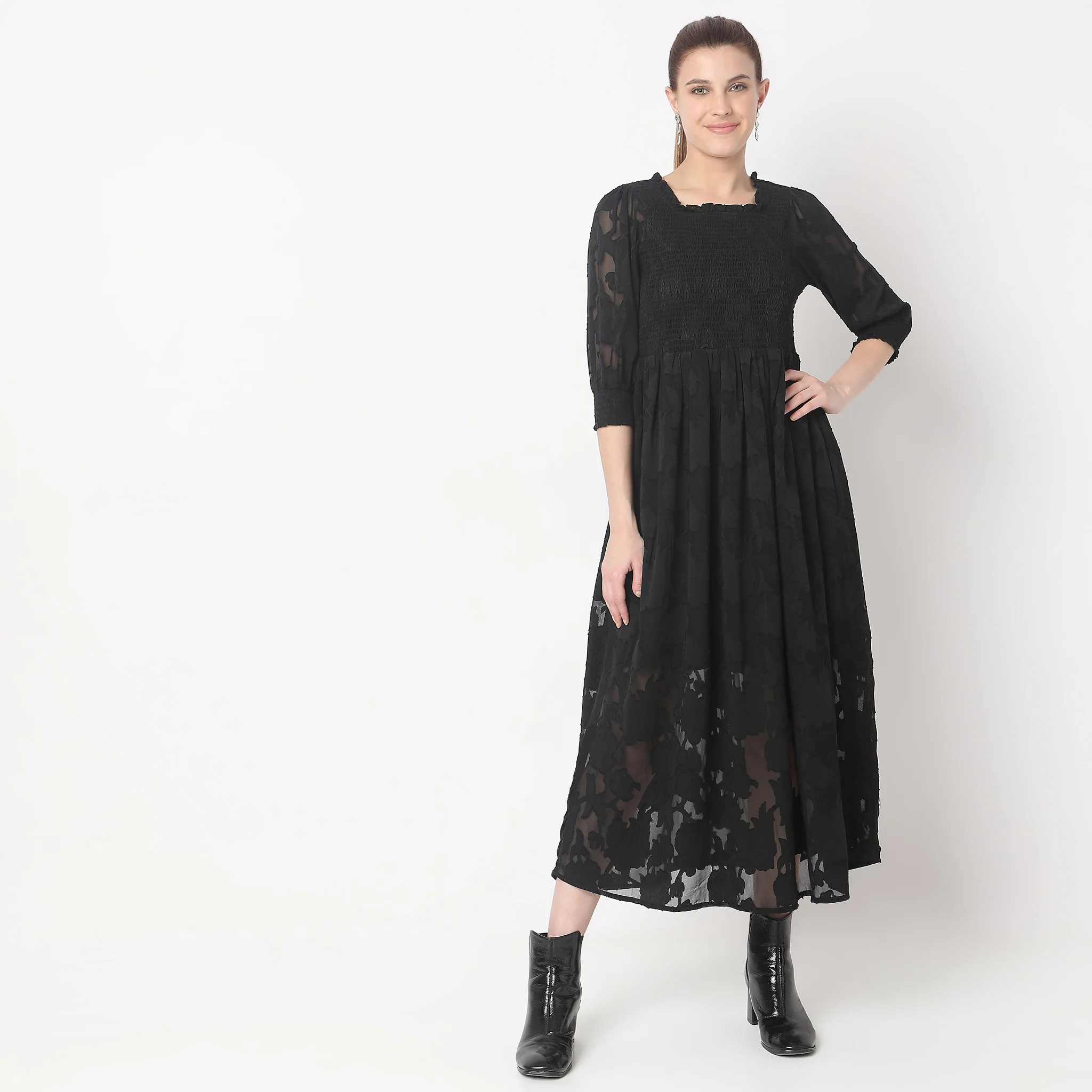 Regular Fit Solid Dress - Image 2