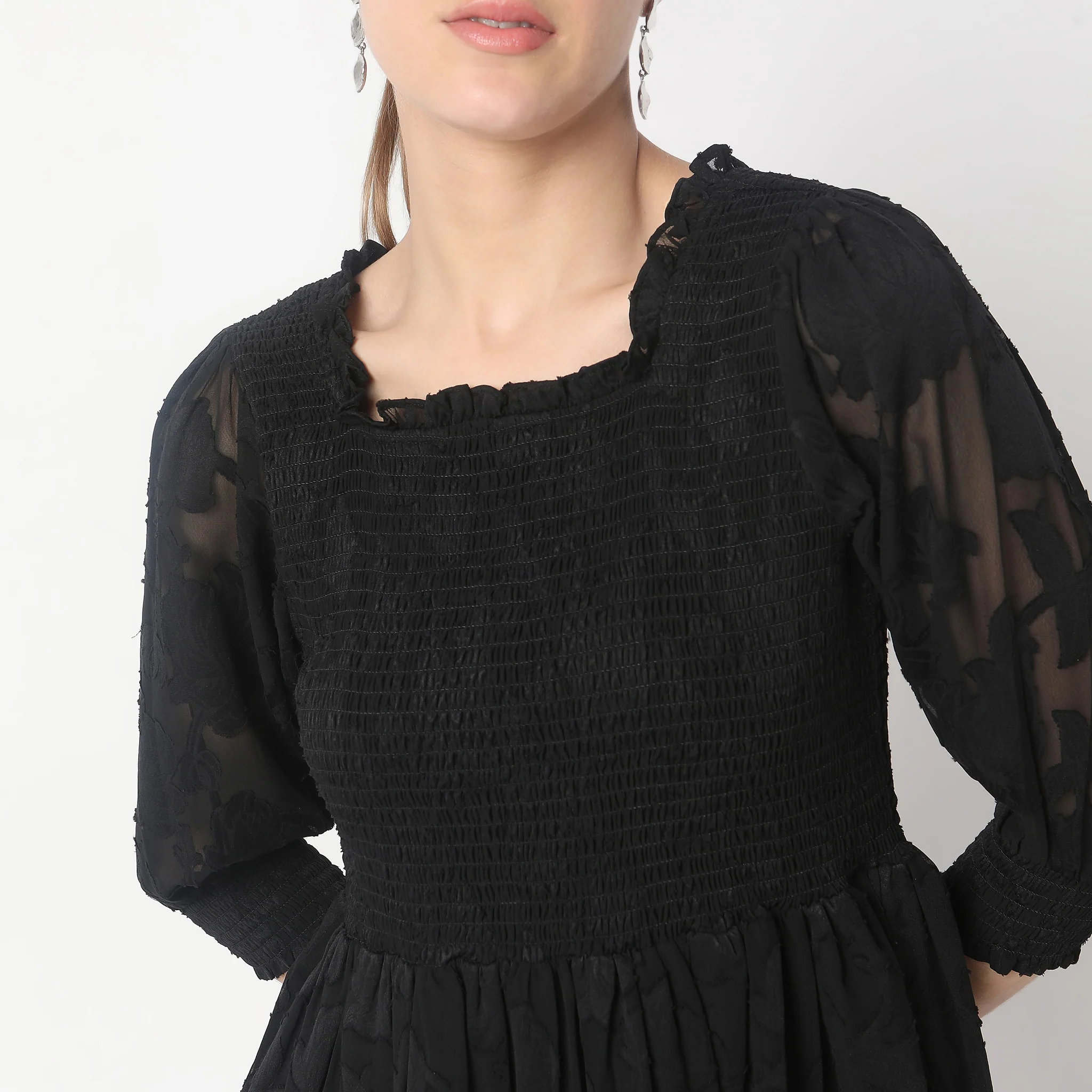 Regular Fit Solid Dress - Image 4