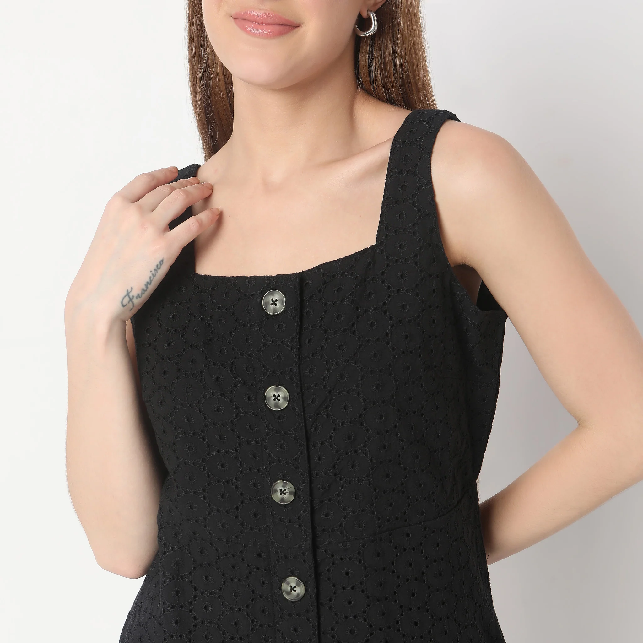 Regular Fit Solid Dress - Image 4