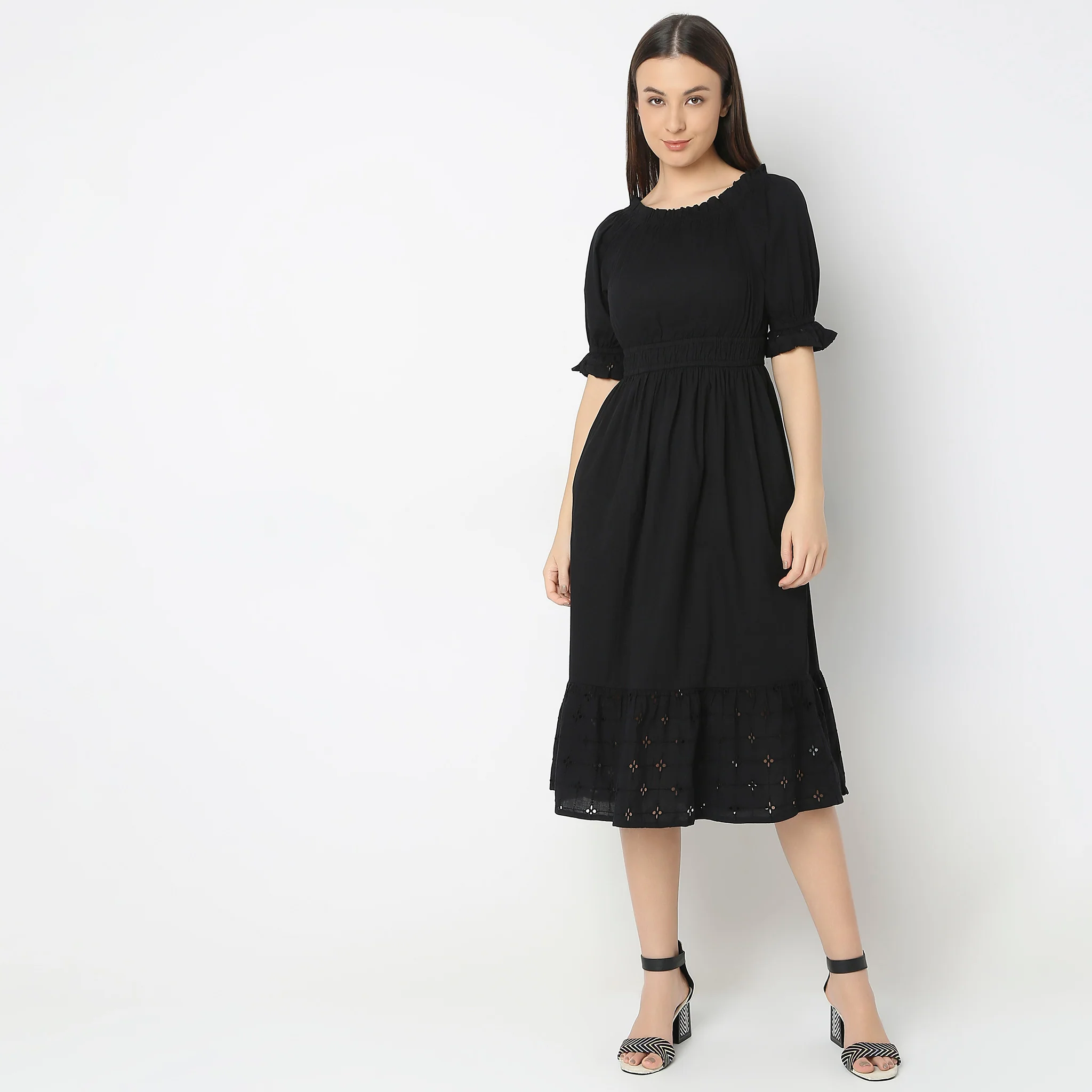 Regular Fit Solid Dress - Image 2