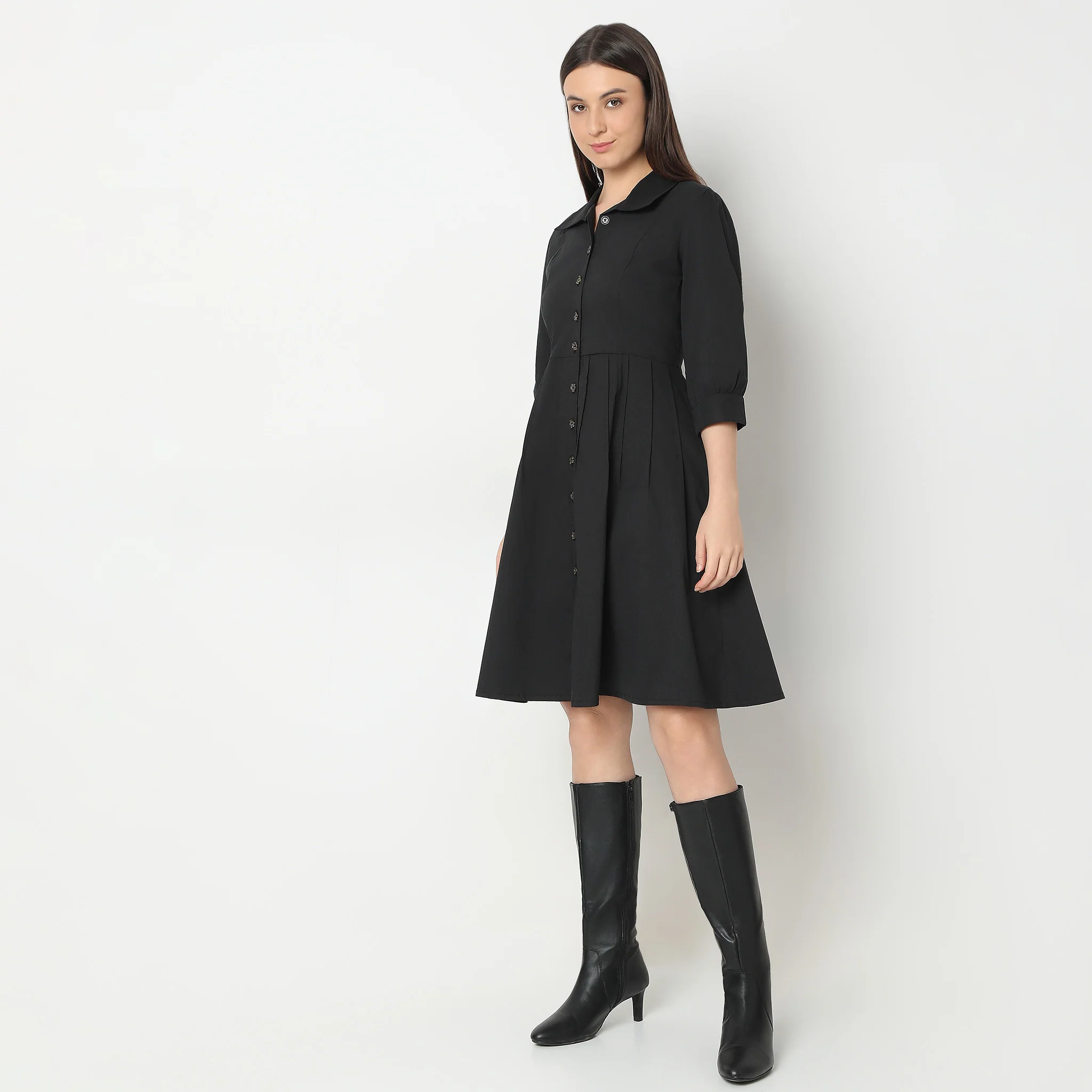 Regular Fit Solid Dress - Image 5