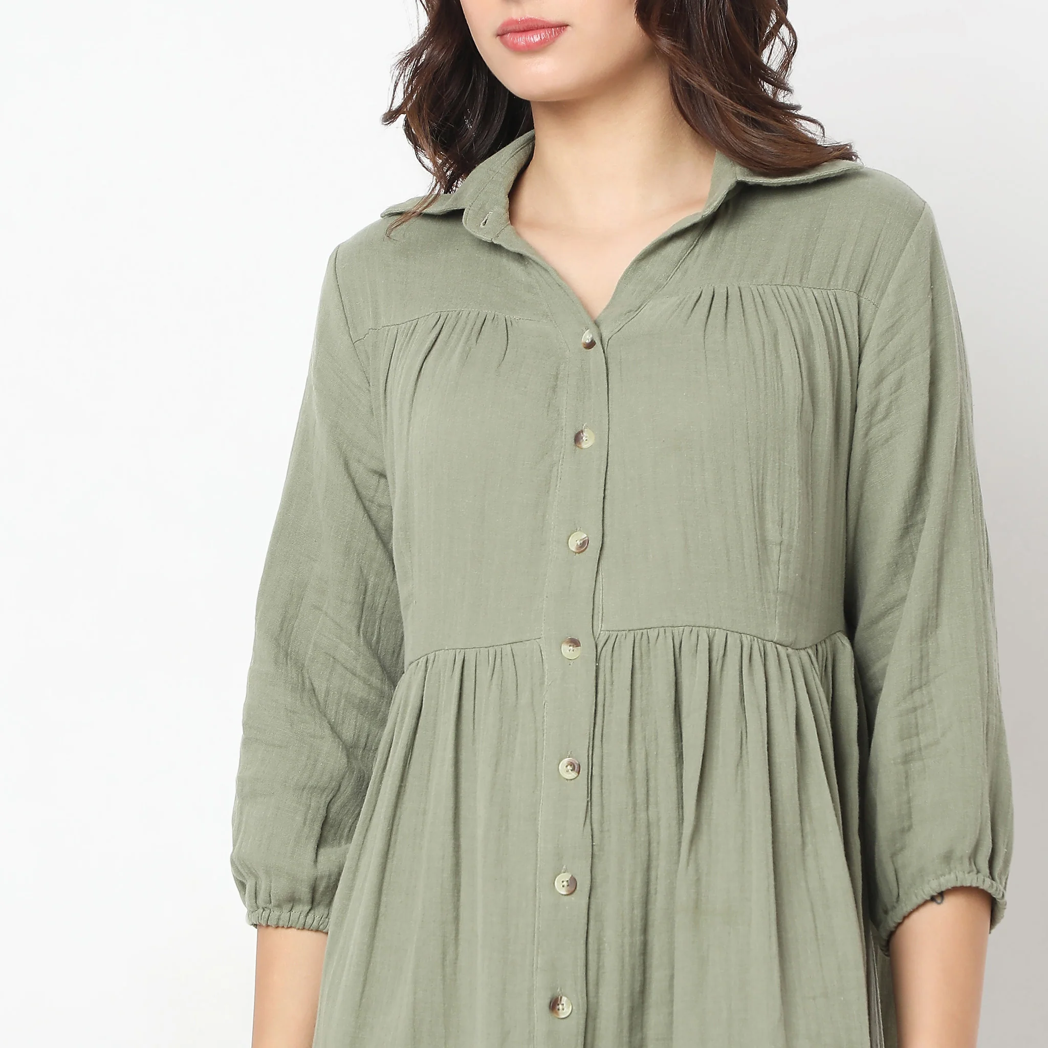 Regular Fit Solid Dress - Image 4