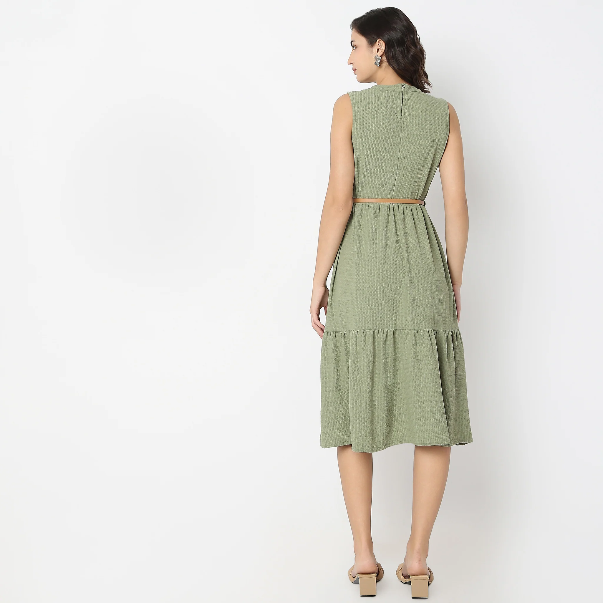 Regular Fit Solid Dress - Image 3