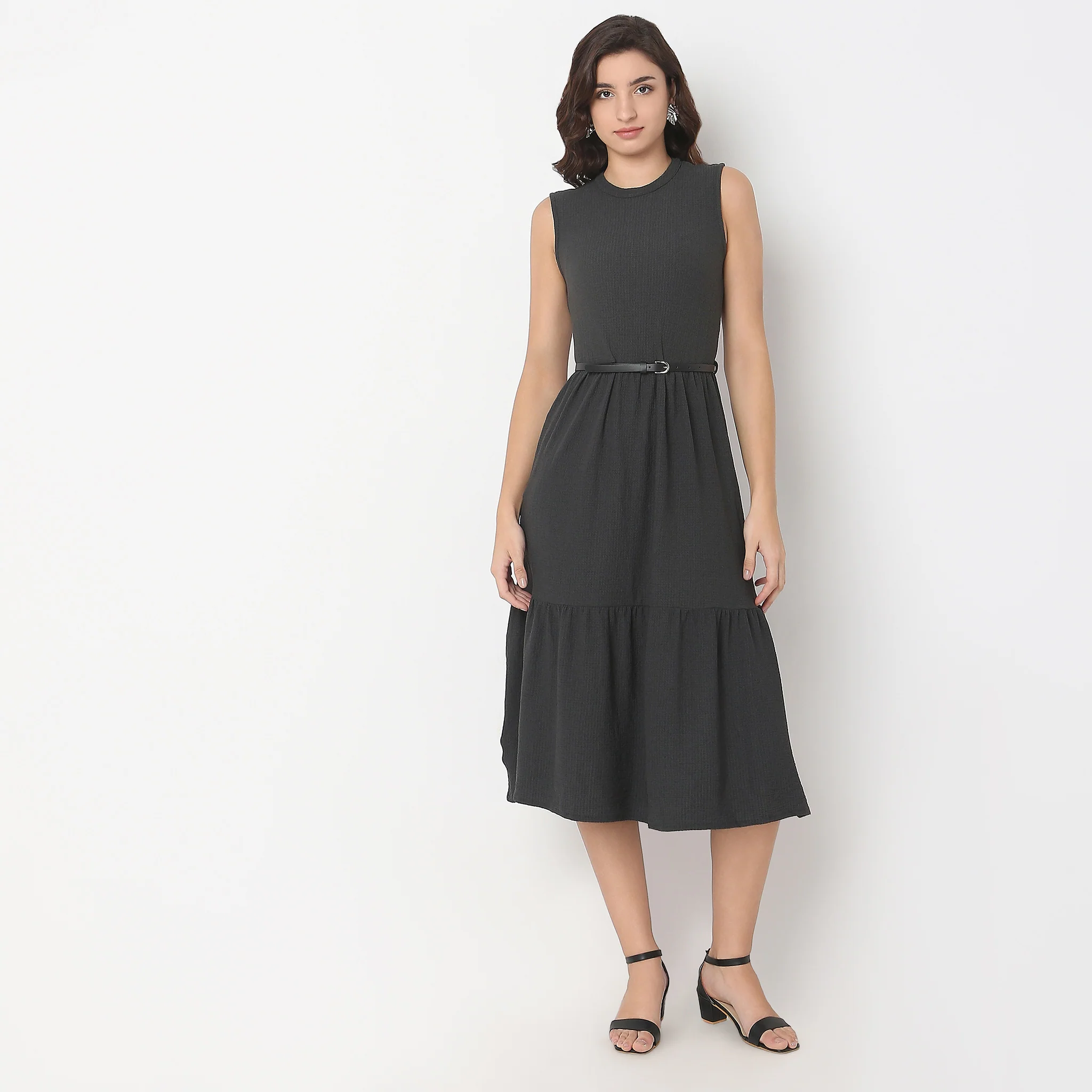 Regular Fit Solid Dress - Image 7