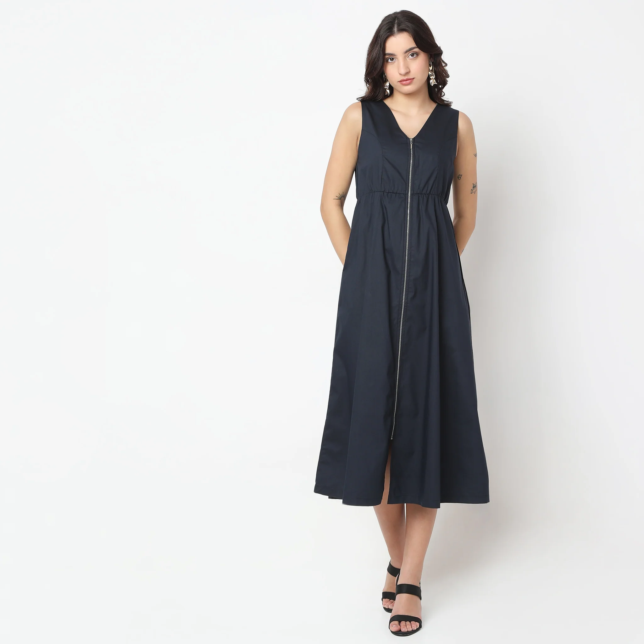 Regular Fit Solid Dress - Image 2